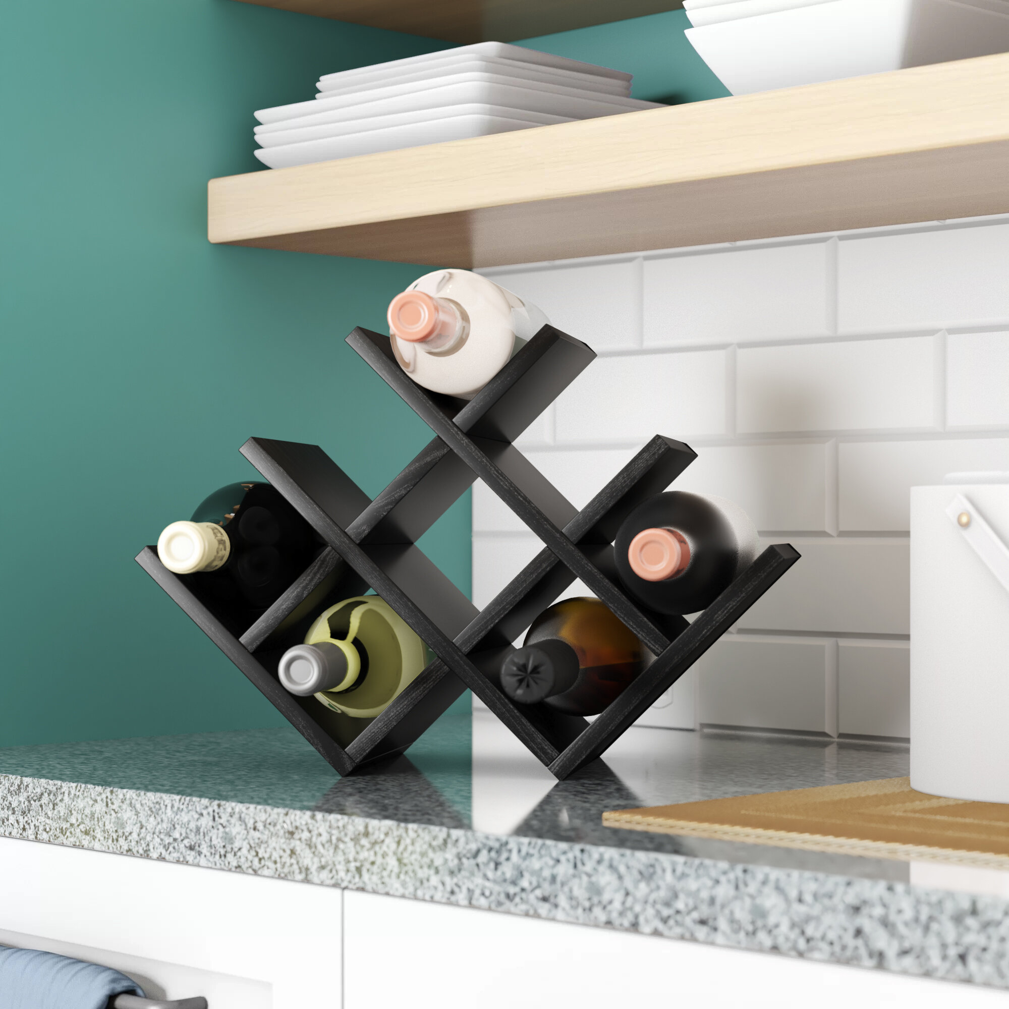 Espresso Manufactured Wood Wine Bottle Rack