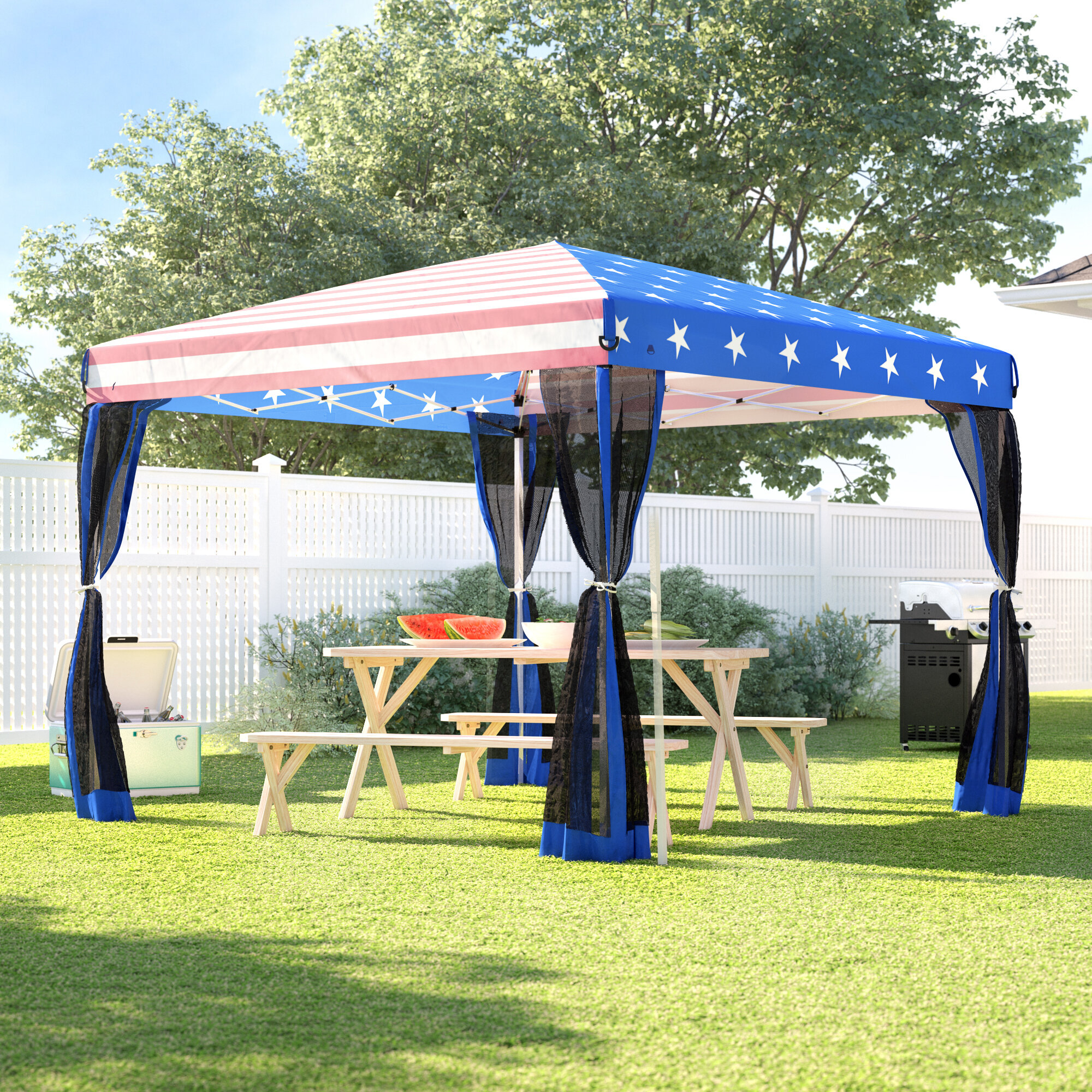 Fabric Metal Pop Up Canopy