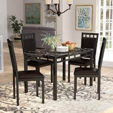Faux Marble Aluminum Dining Set