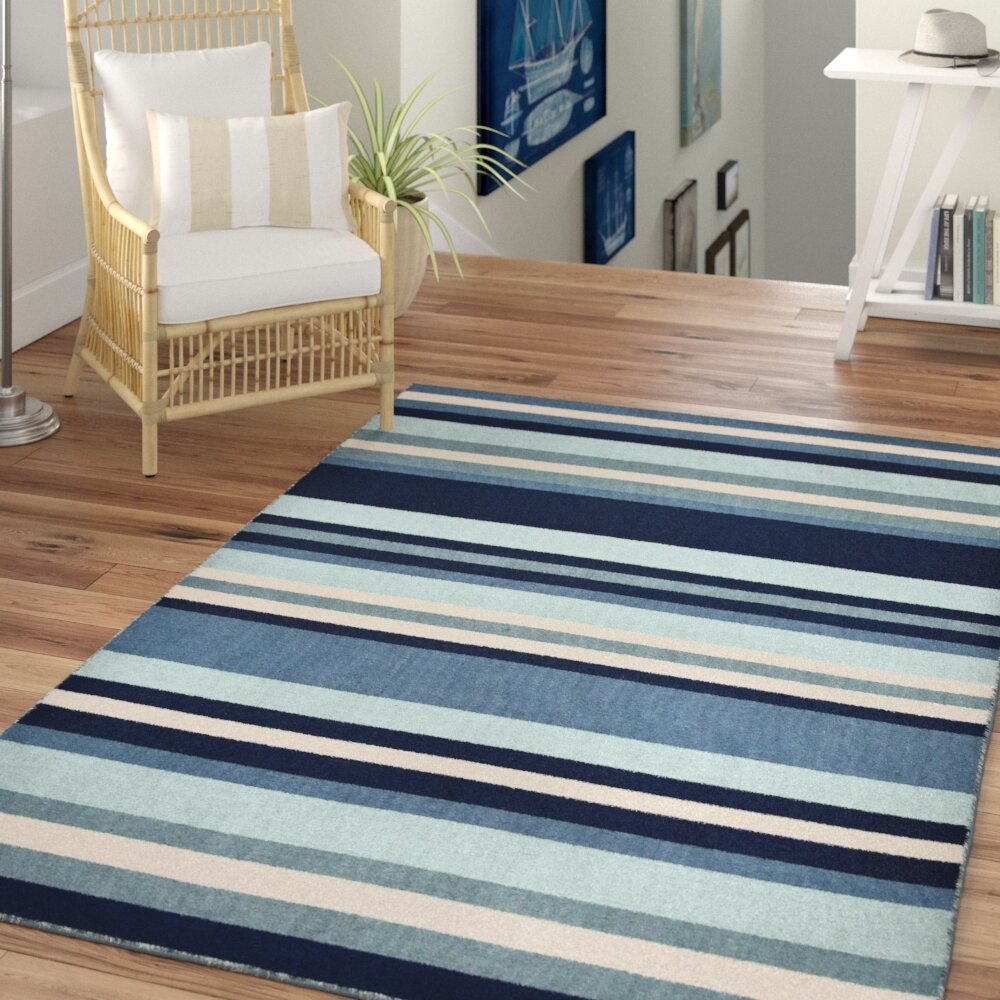 Floral Blue Coastal Area Rug