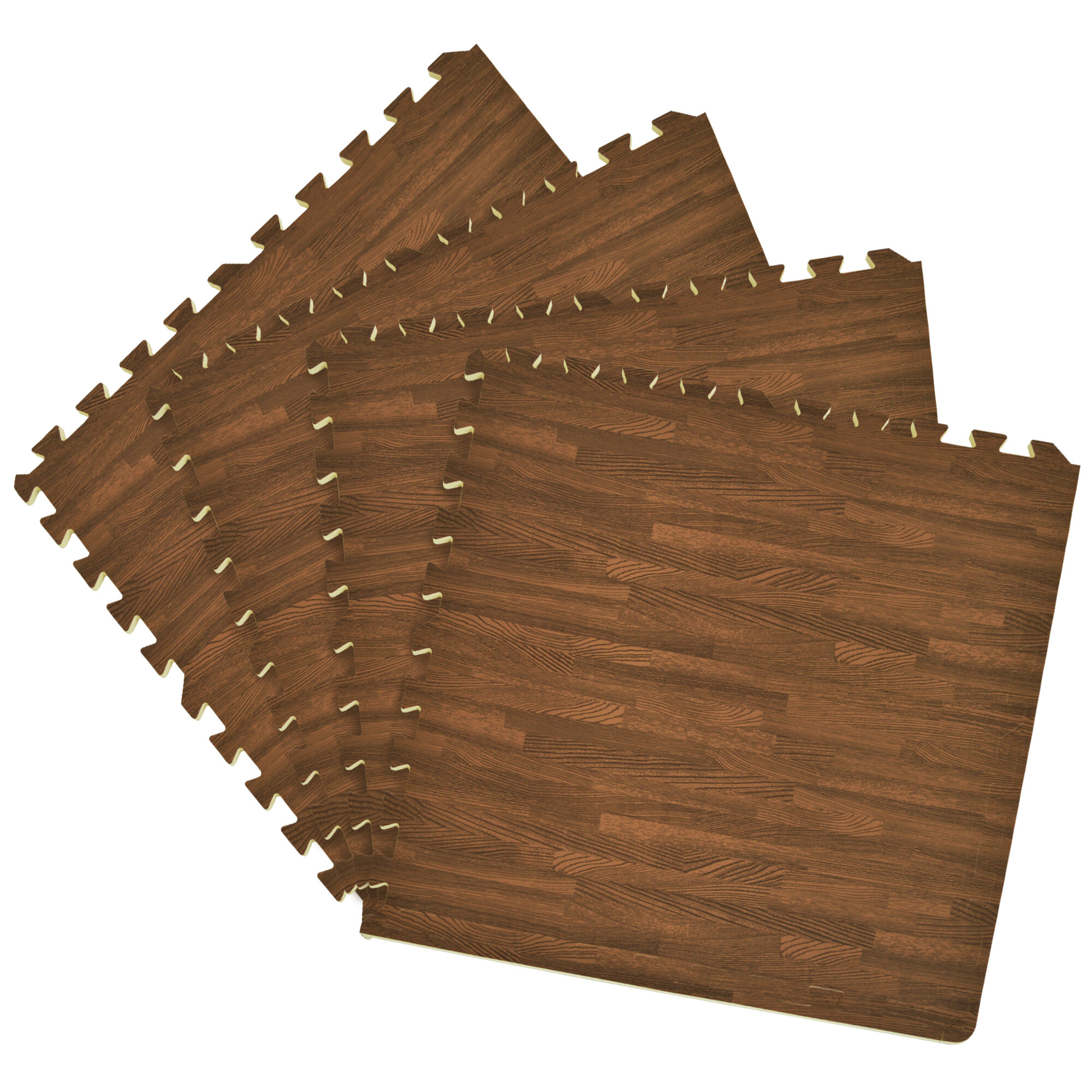 Foam Fitness Flooring Tiles in Brown