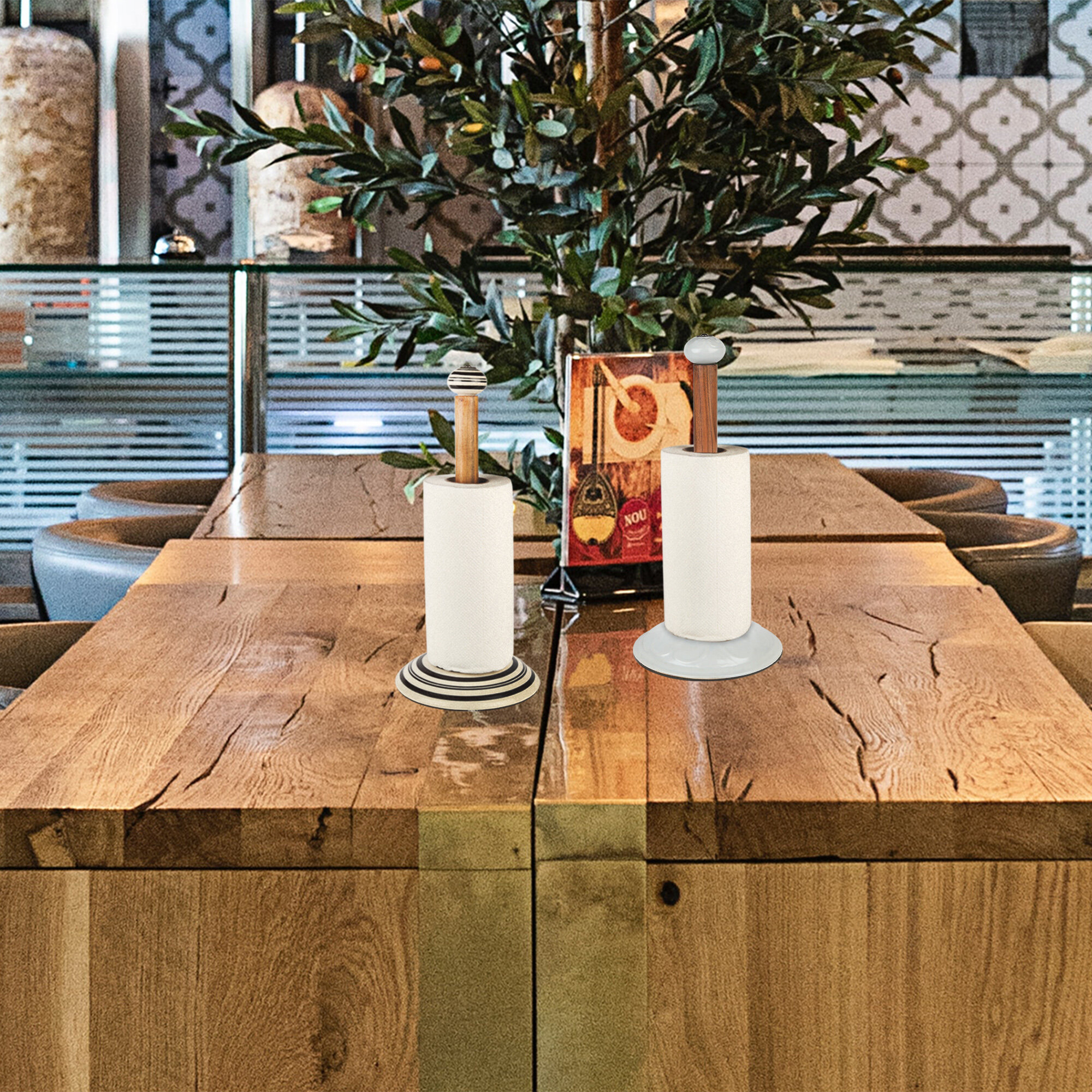 Freestanding Ceramic Paper Towel Holder