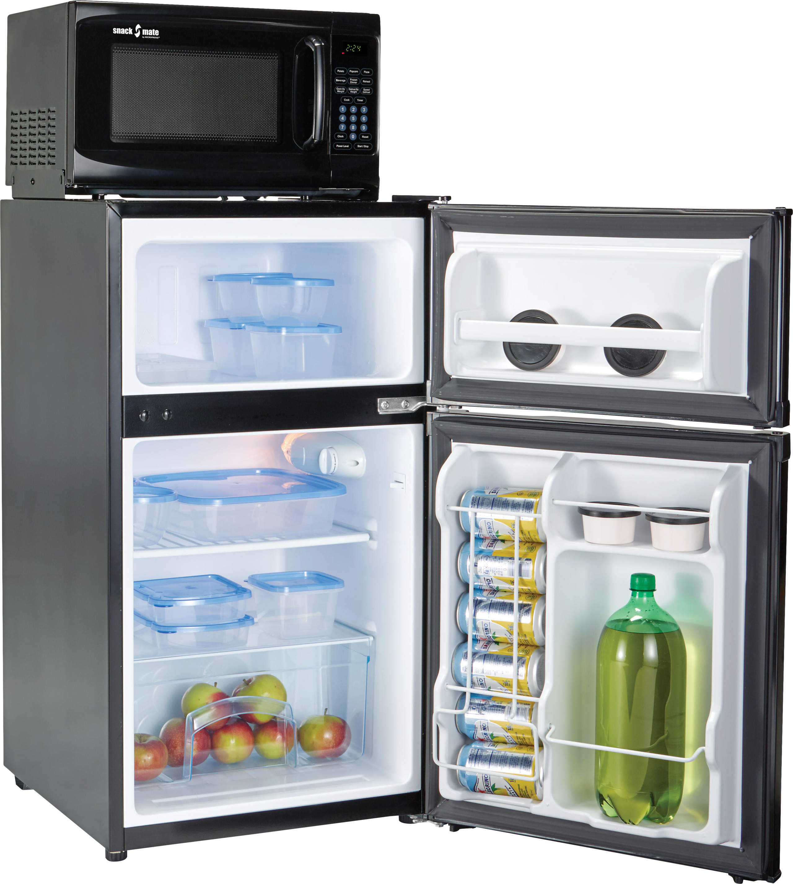 Freestanding Mini Fridge With Freezer And Microwave