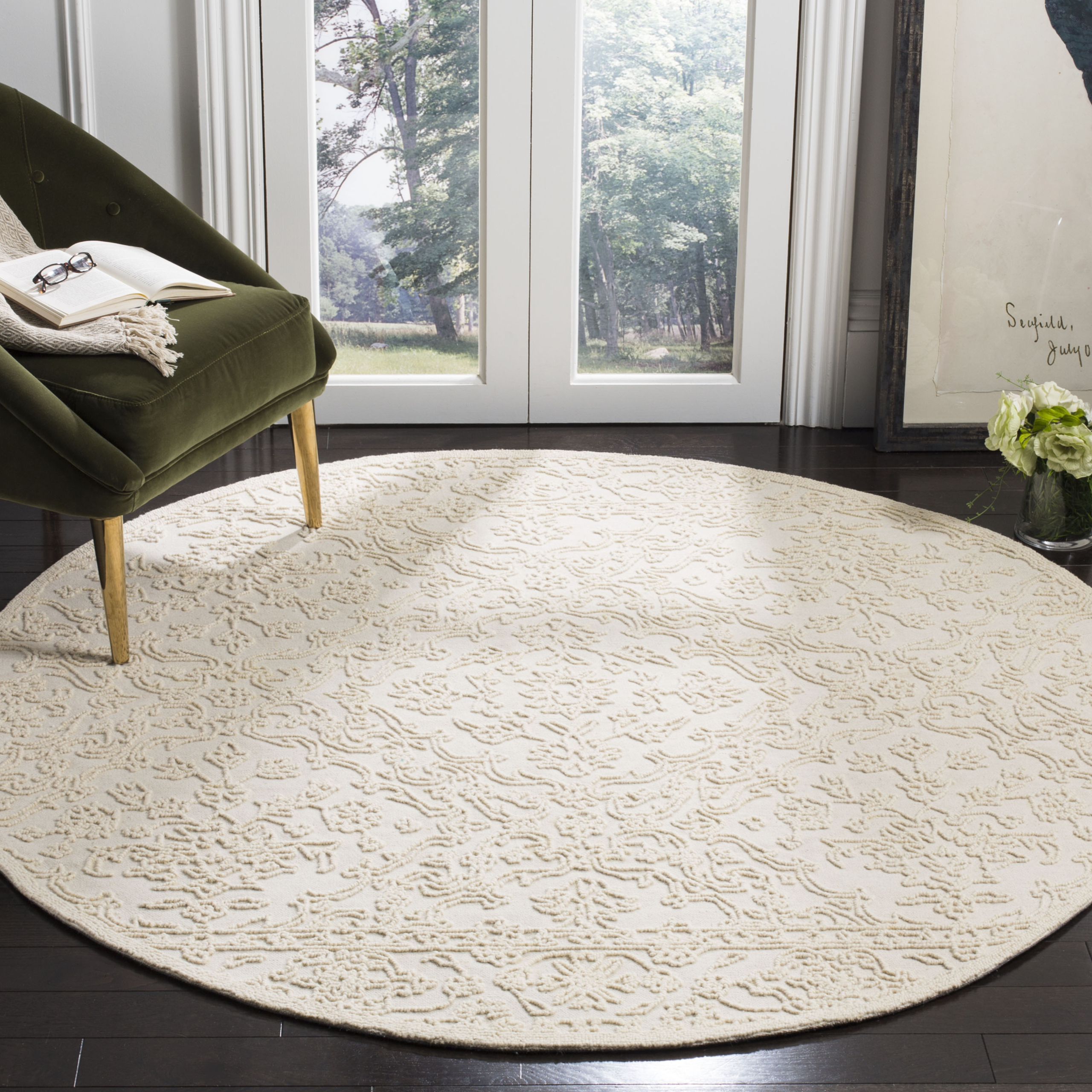 Geometric Handmade Tufted Wool Glam Area Rug