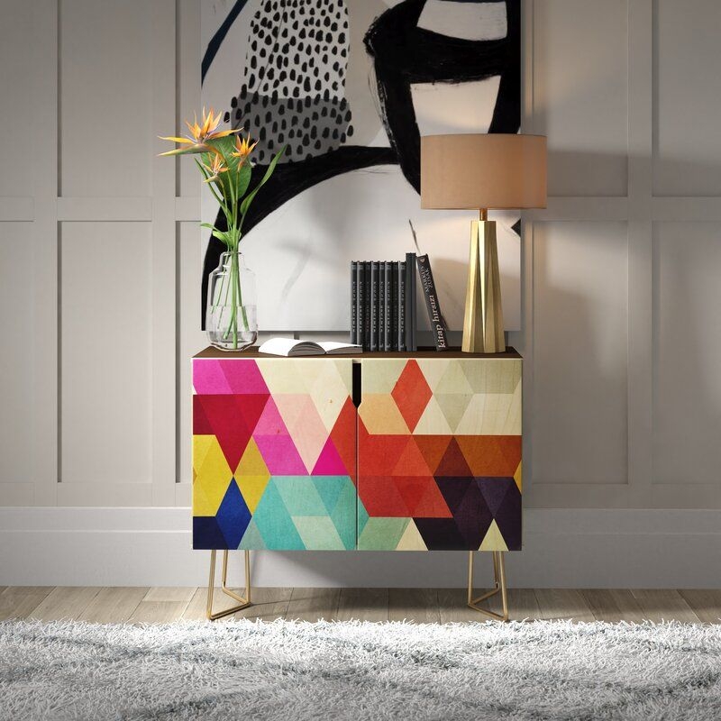 Geometric Walnut Solid Wood Server