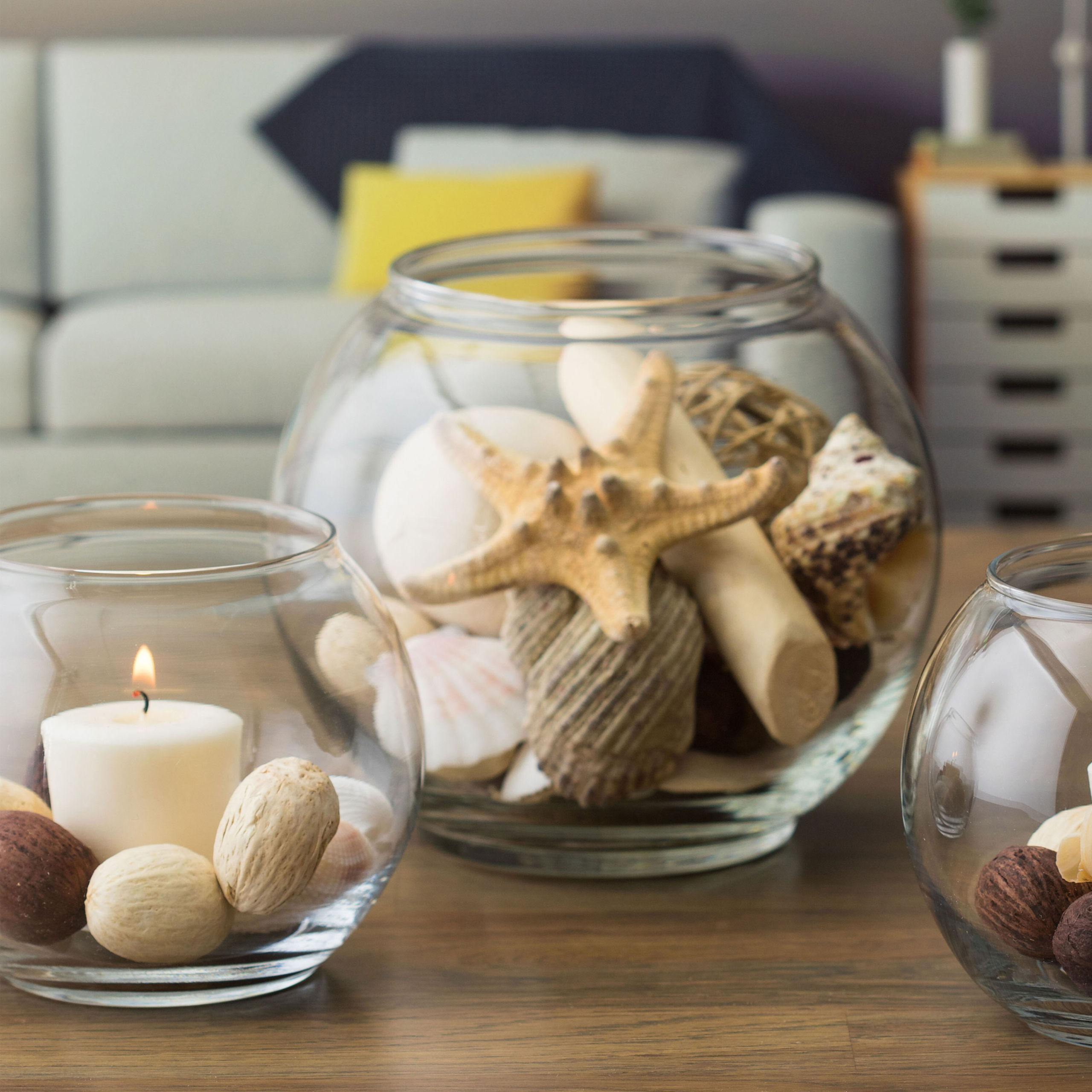 Glass Ball Decorative Potpourri Bowl