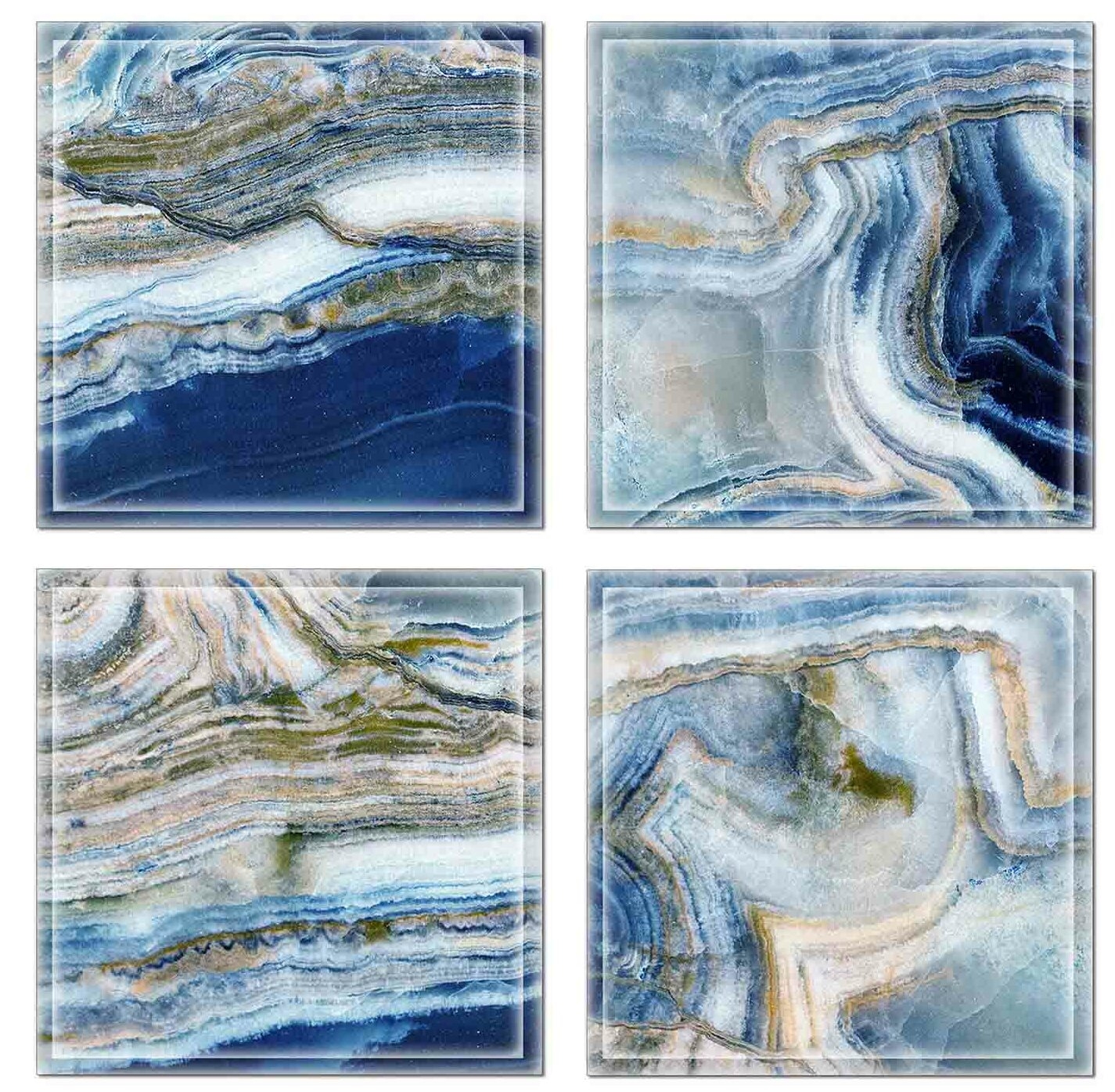 Glass Decorative Accent Tile in Blue