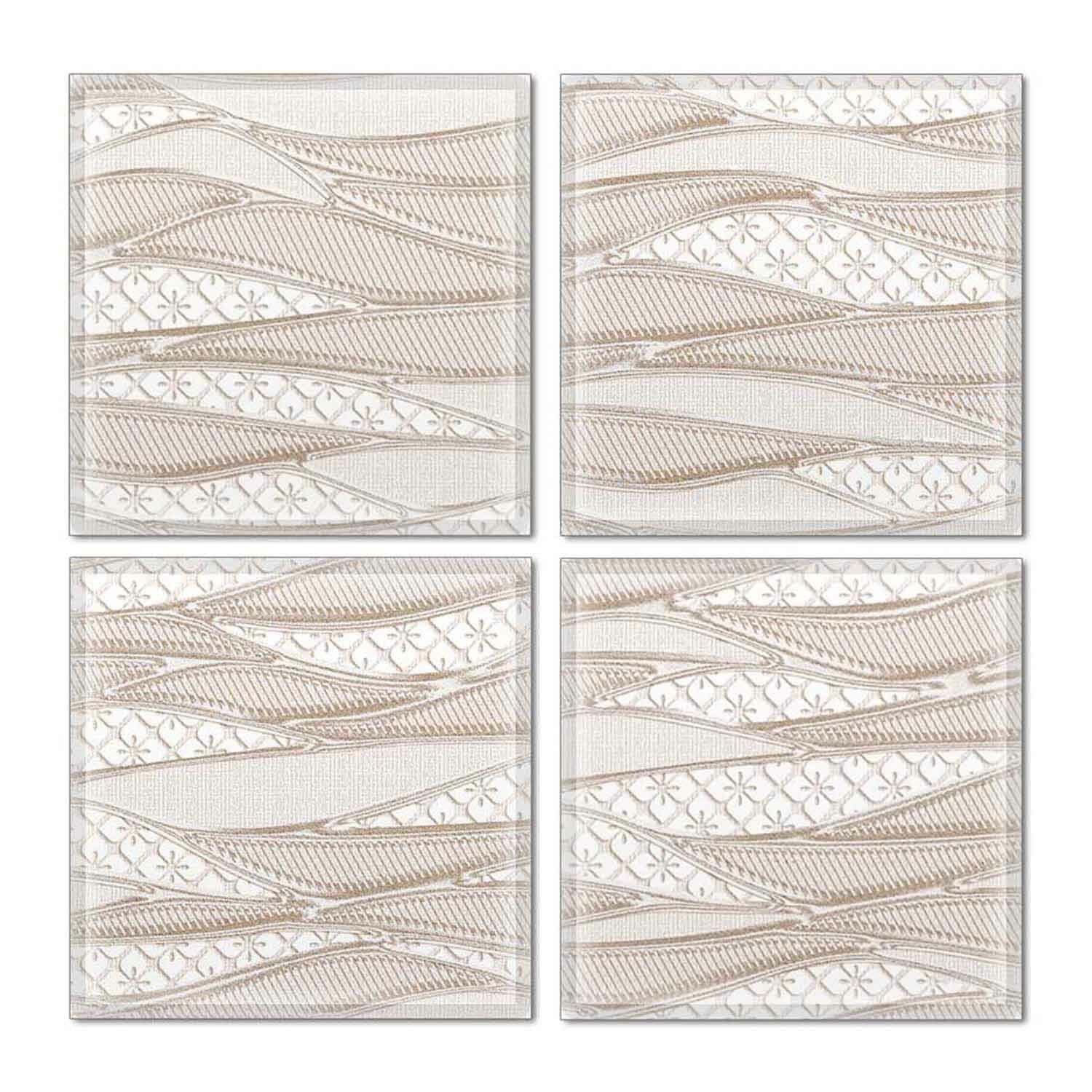 Glass Decorative Accent Tile in Cream