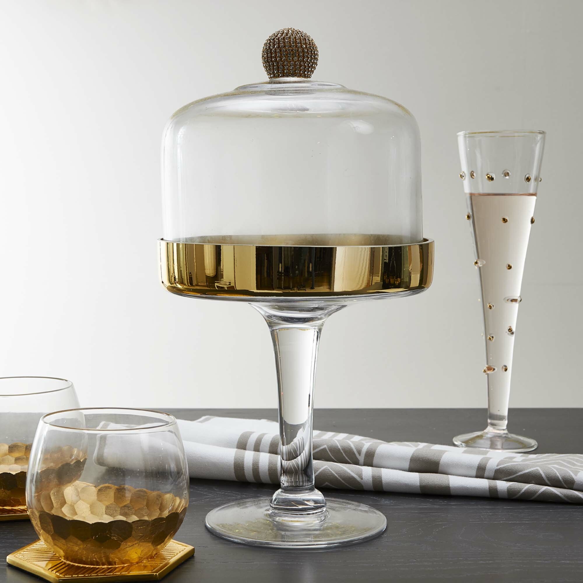 Gold Glass Round Cake Stand