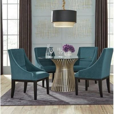 Gold Glass Stainless Steel Dining Set