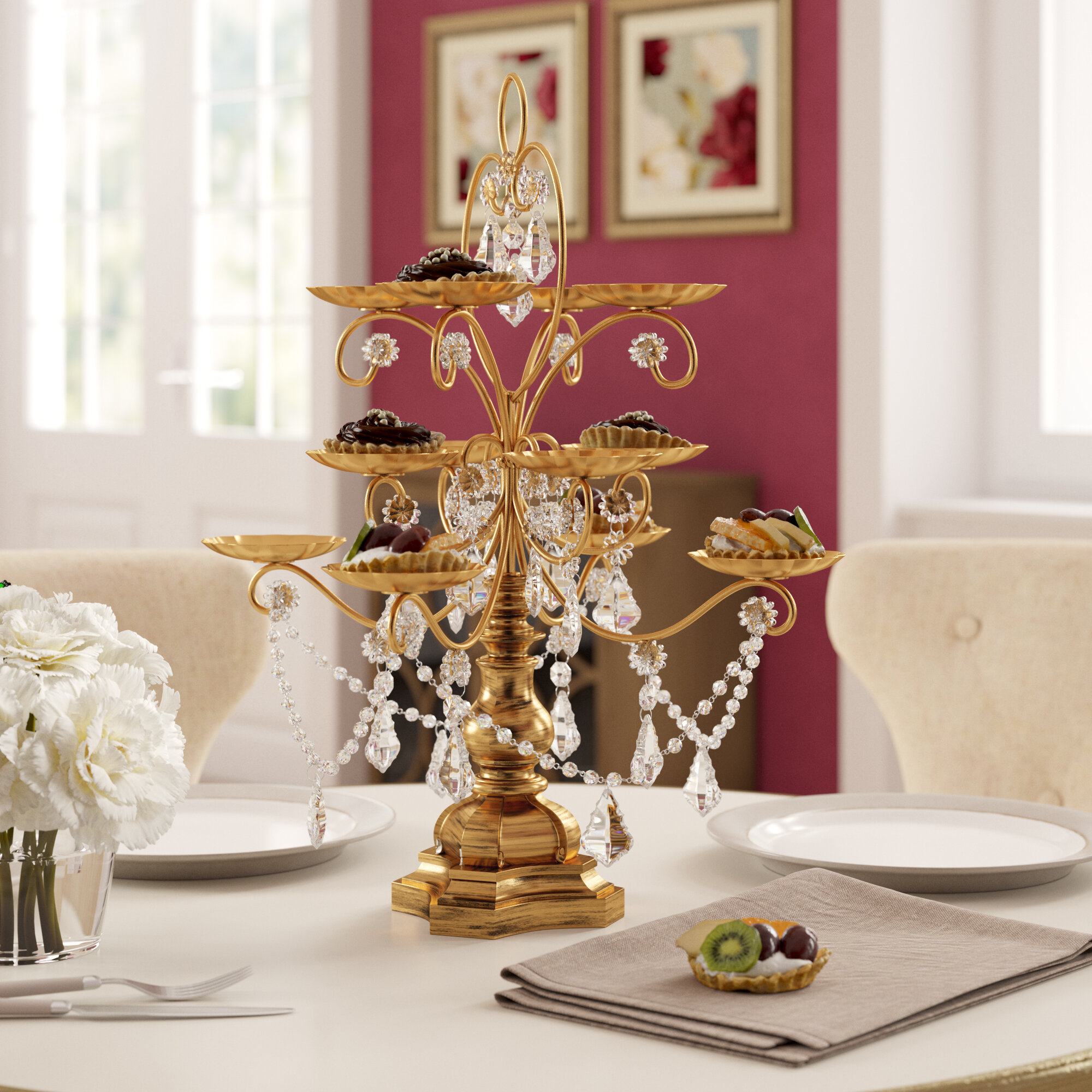 Gold Steel Abstract Cupcake Holder