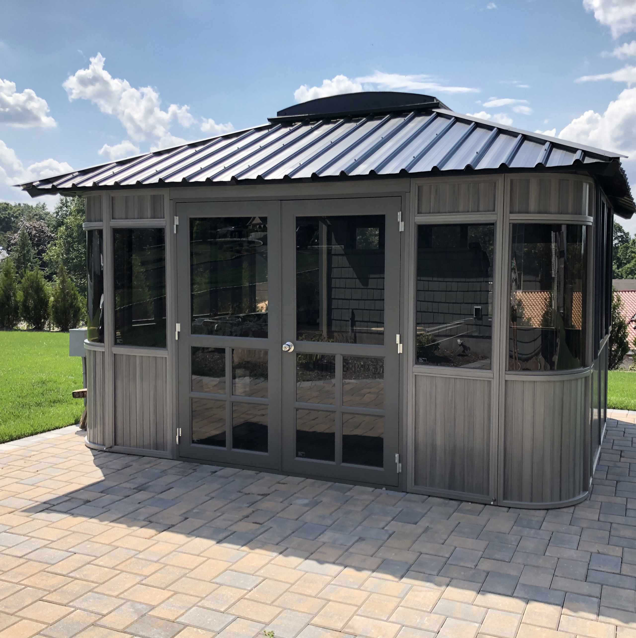 Gray Aluminum PVC Patio Gazebo 