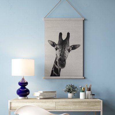 Gray Blended Fabric Giraffe Tapestry