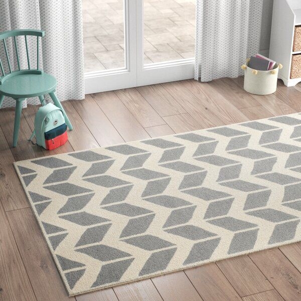 Gray Ivory Wool Scandinavian Rug