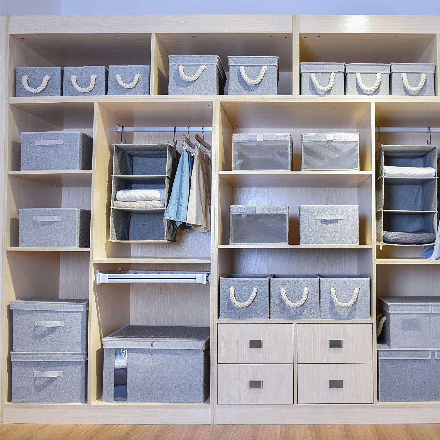 Gray Medium Storage Fabric Bin