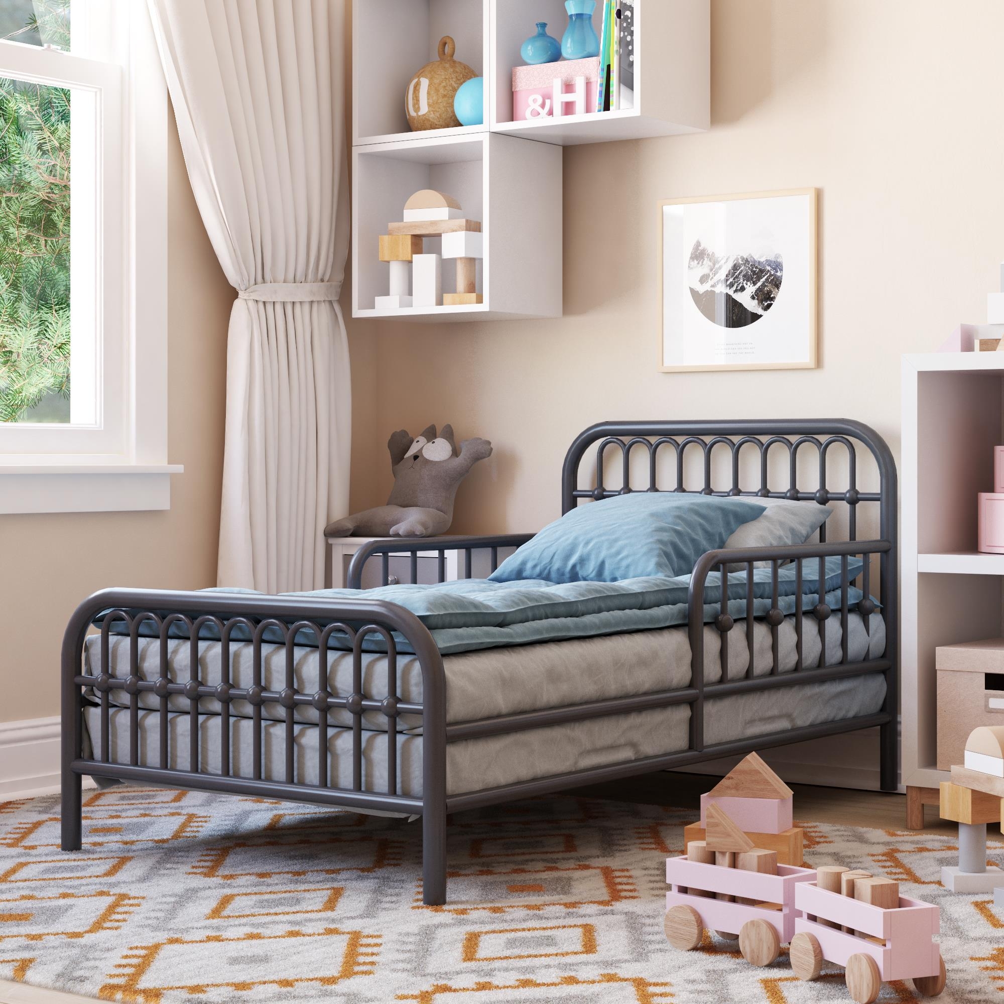 Gray Metal Powder Coating Toddler Bed