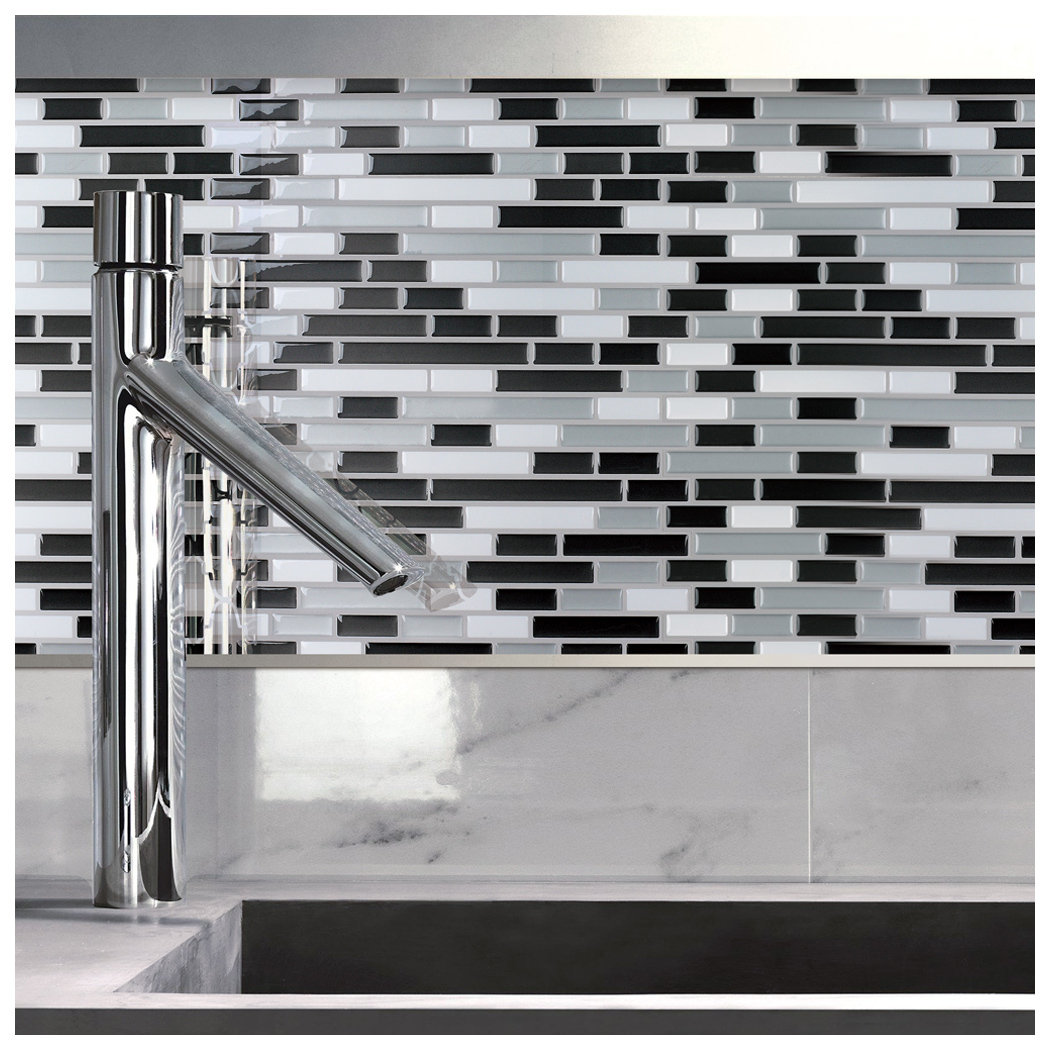 Gray PVC Vinyl Peel And Stick Mosaic Tile