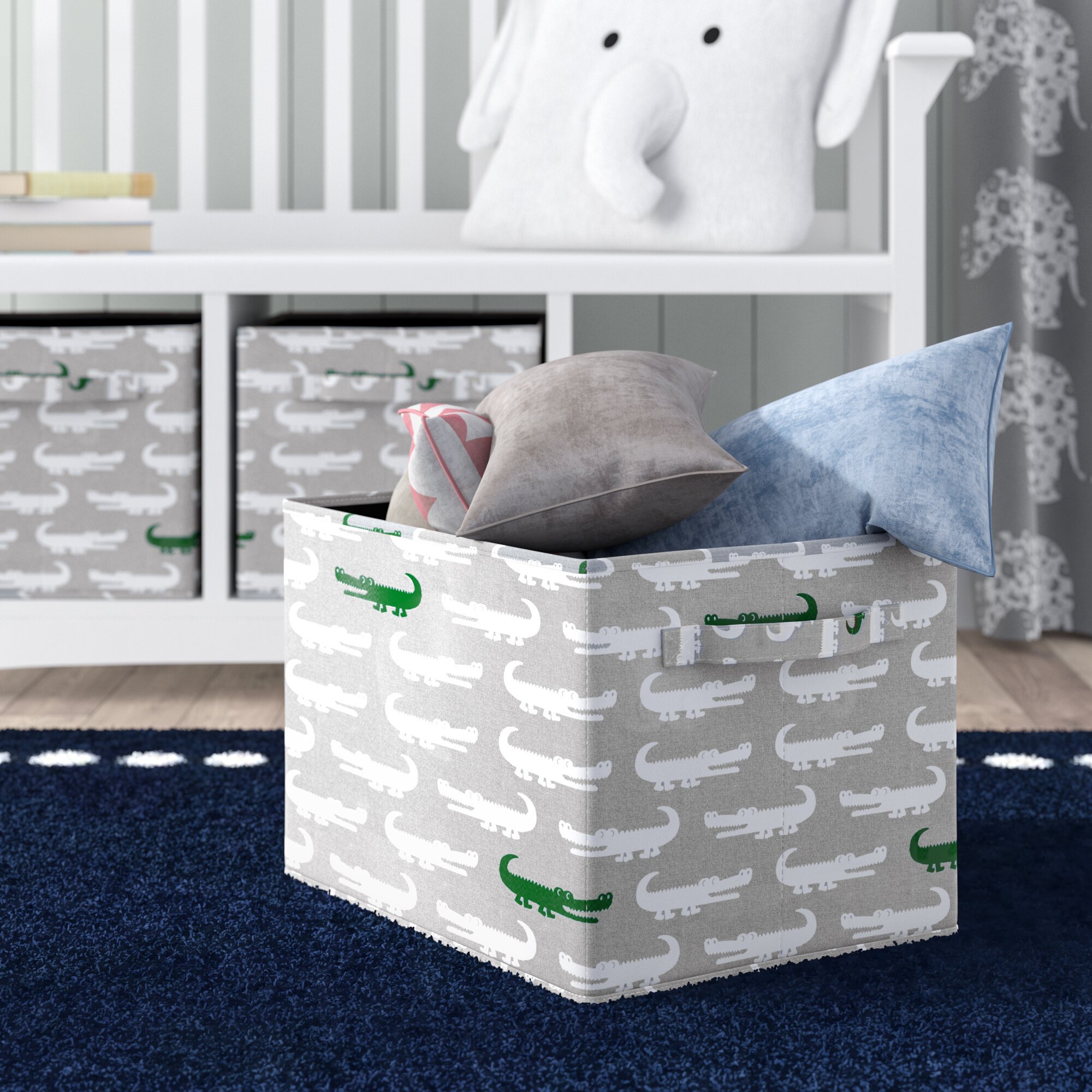 Gray Rectangle Collapsible Fabric Box