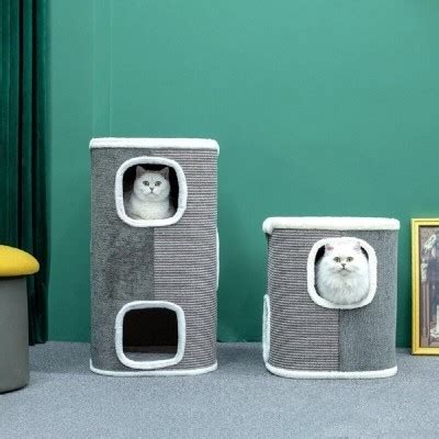 Gray Sisal Rope Plastic Cat Condo