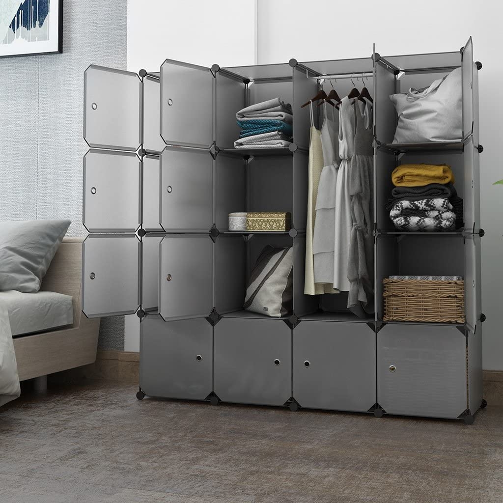 Gray Steel Plastic Freestanding Closet System