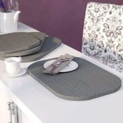 Gray Vinyl Oval Long Lasting Placemat