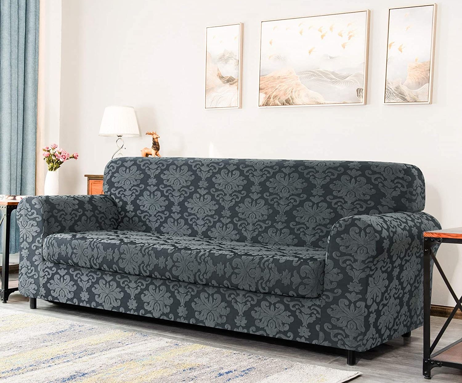 Grayish Green Stretch Fit Sofa Slipcover