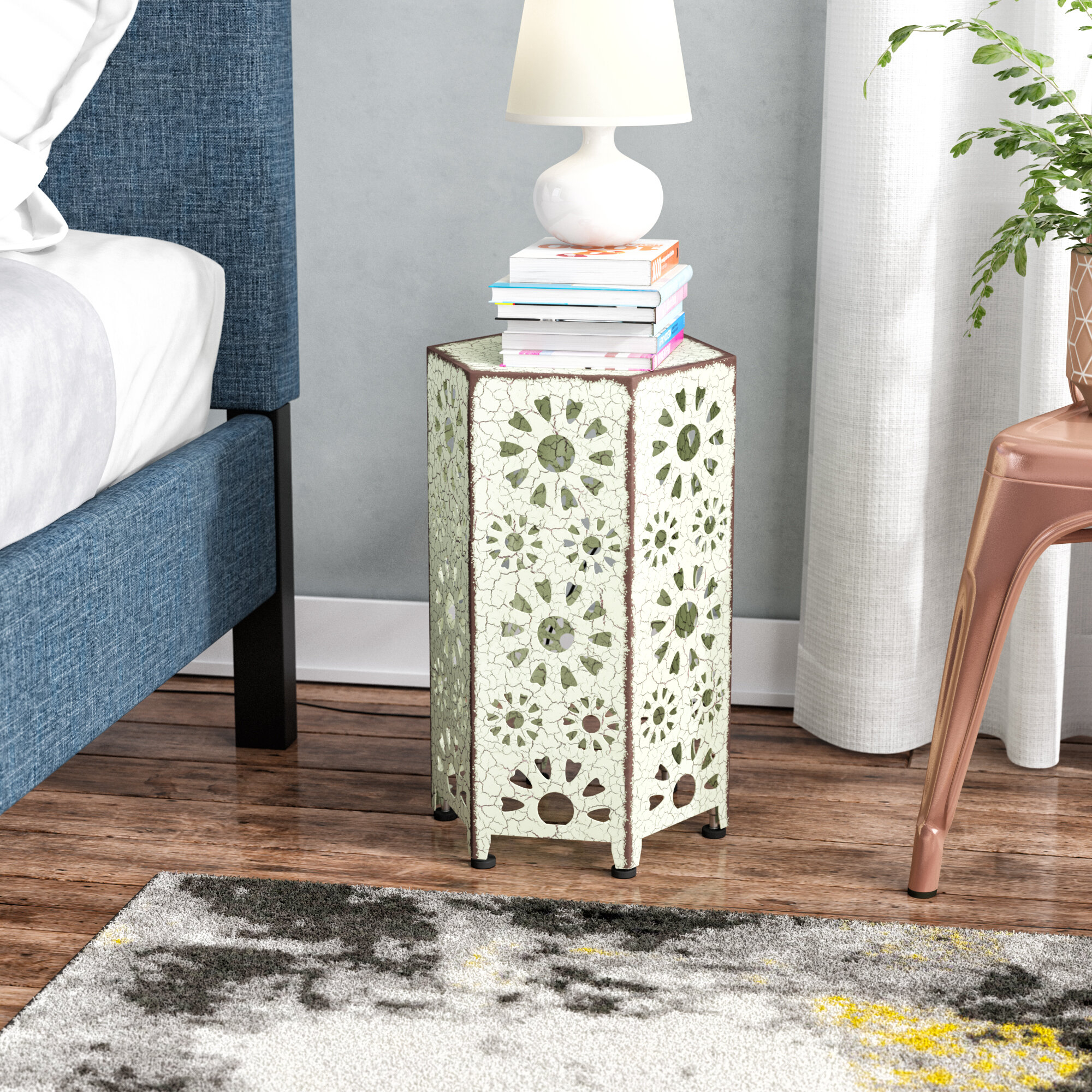 Green Metal Iron Tubing End Table