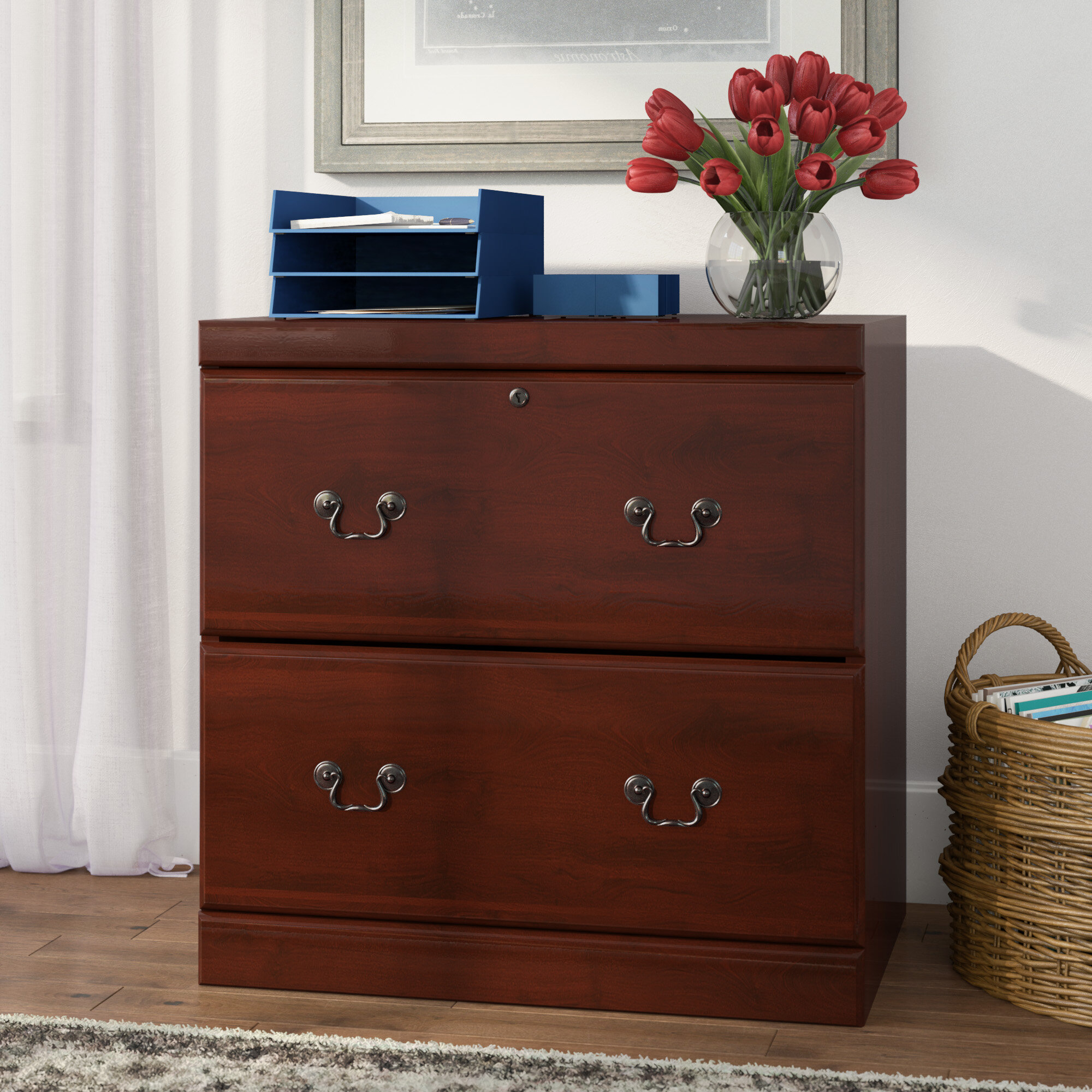 Horizontal Office Storage Cabinet in Brown