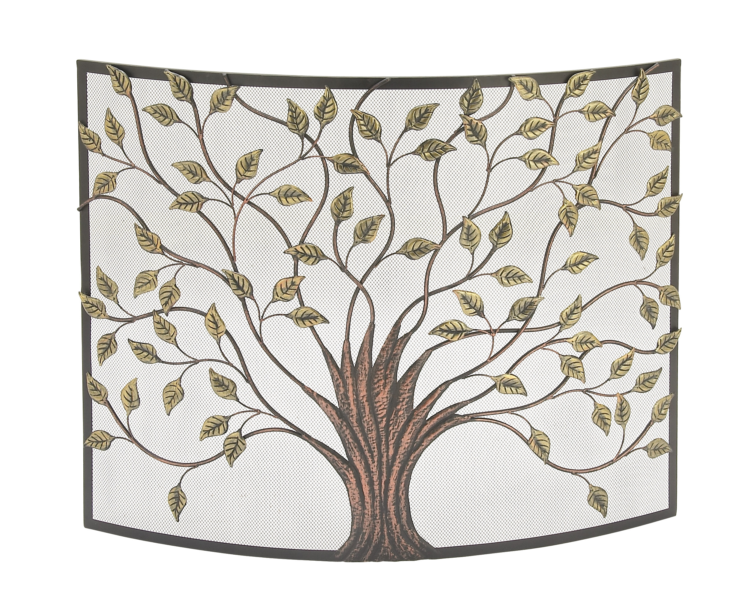 Iron Fireplace Screen with Tree Theme
