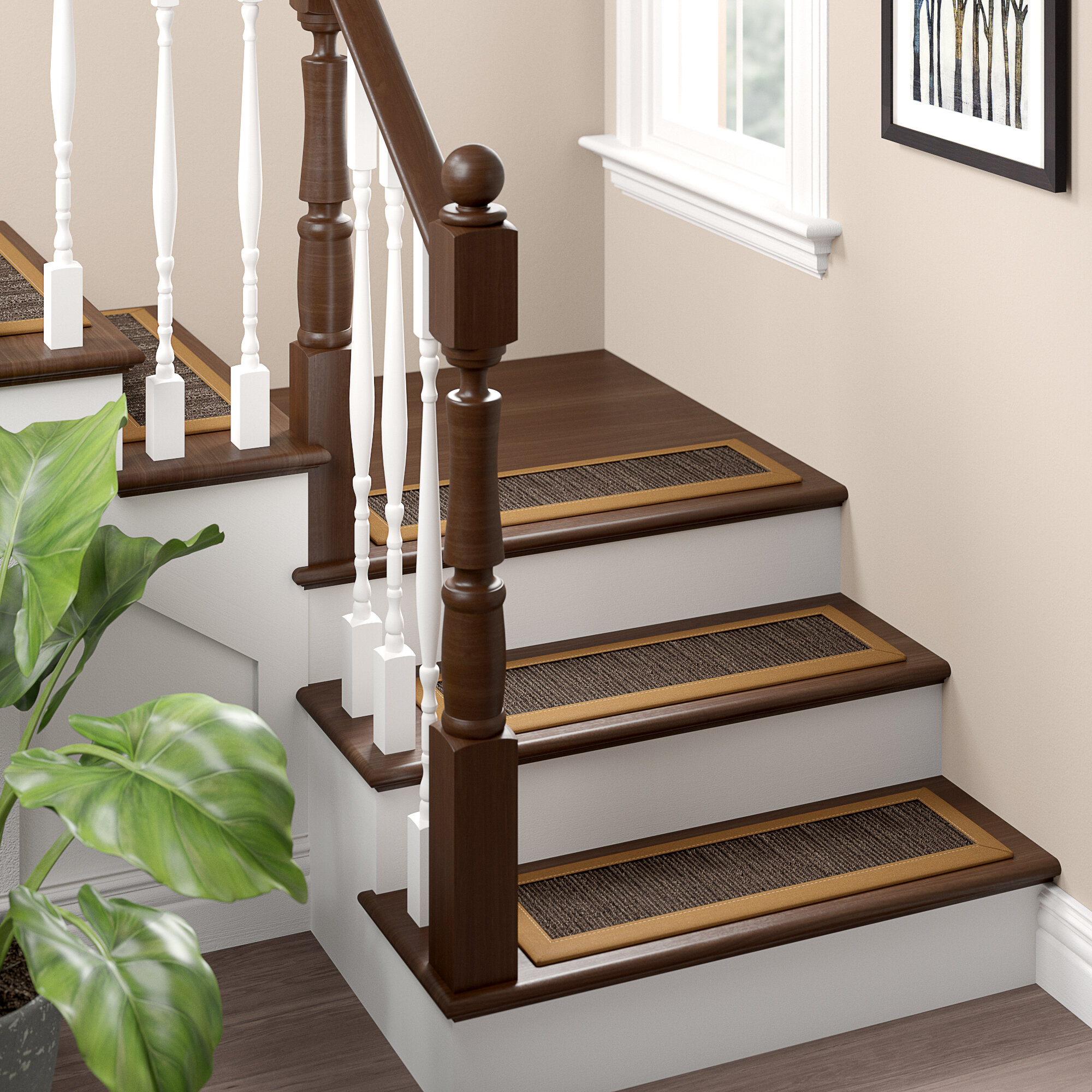 Khaki Square Sisal Stair Tread