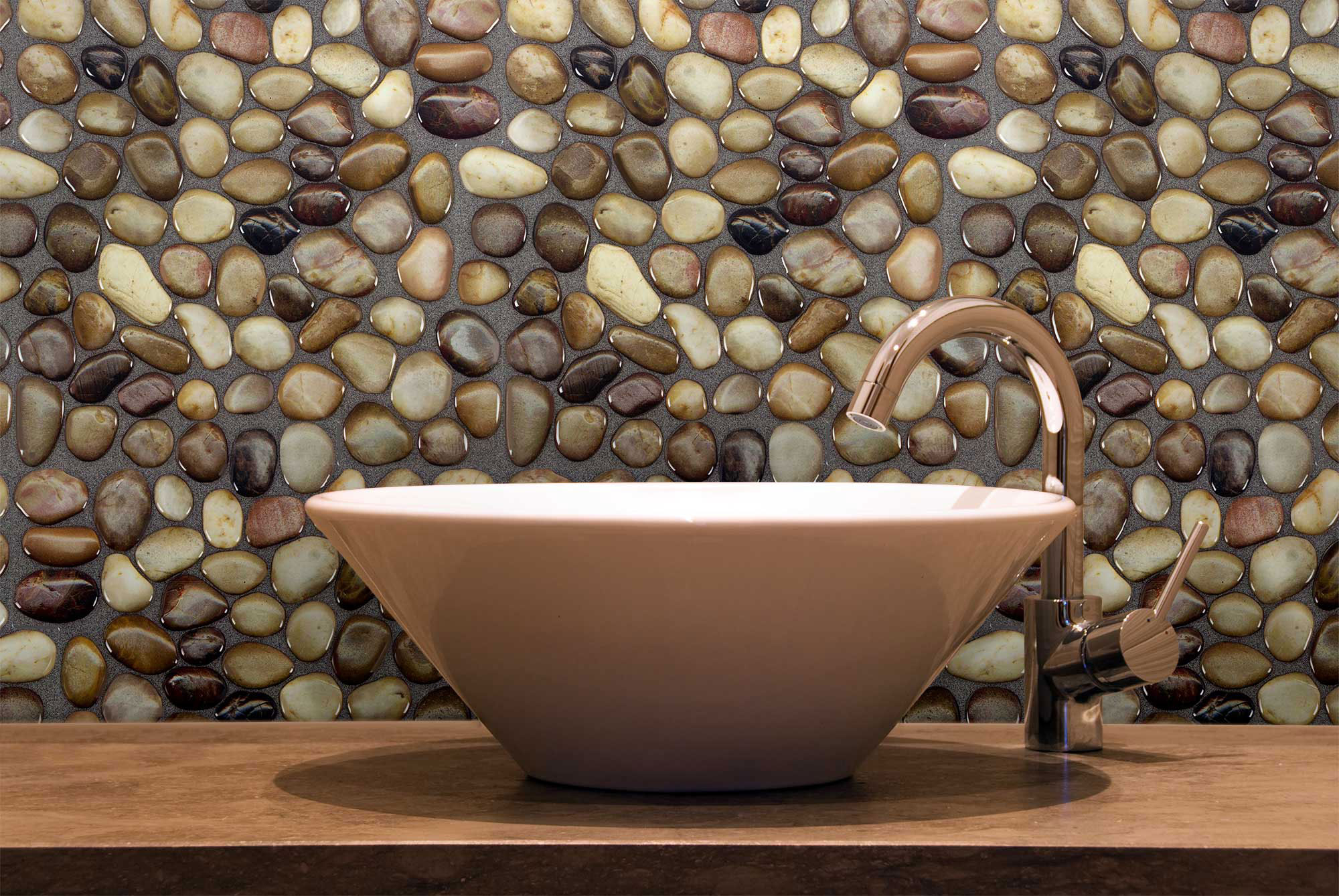 Khaki Vinyl Peel And Stick Mosaic Tile