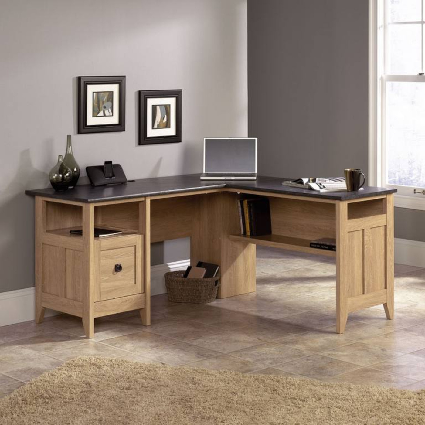 L-Shape Writing Computer Desk and Chair Set