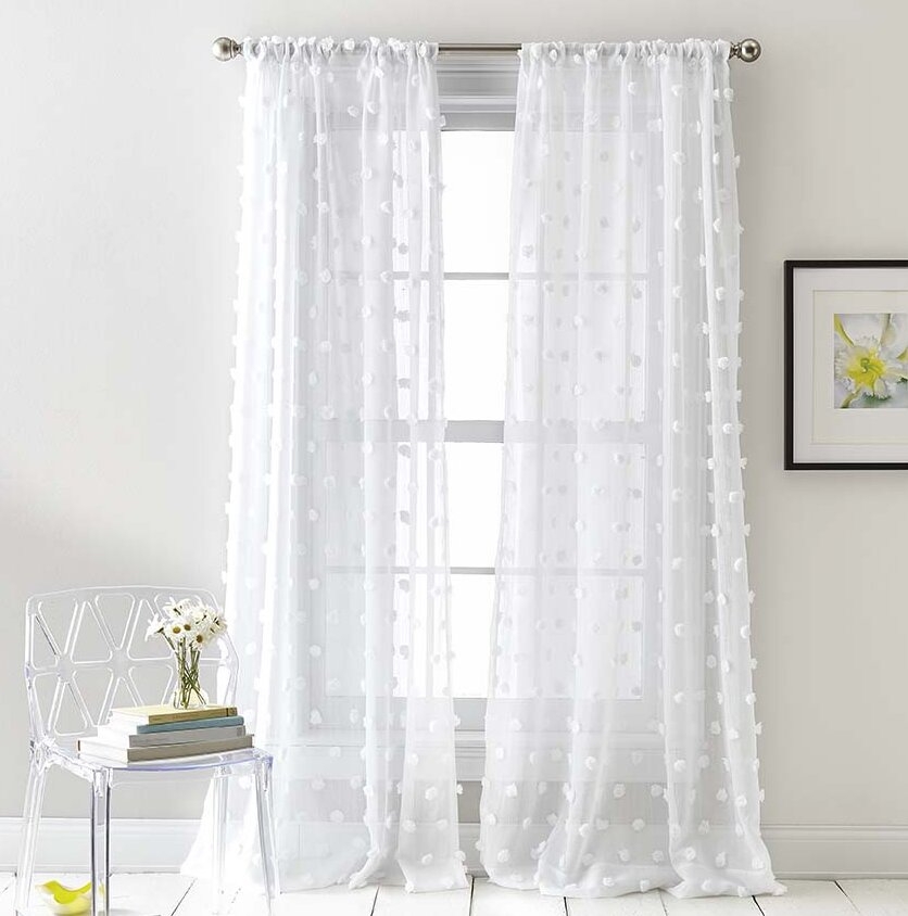 Lavender Polyester Sheer Curtain Panels