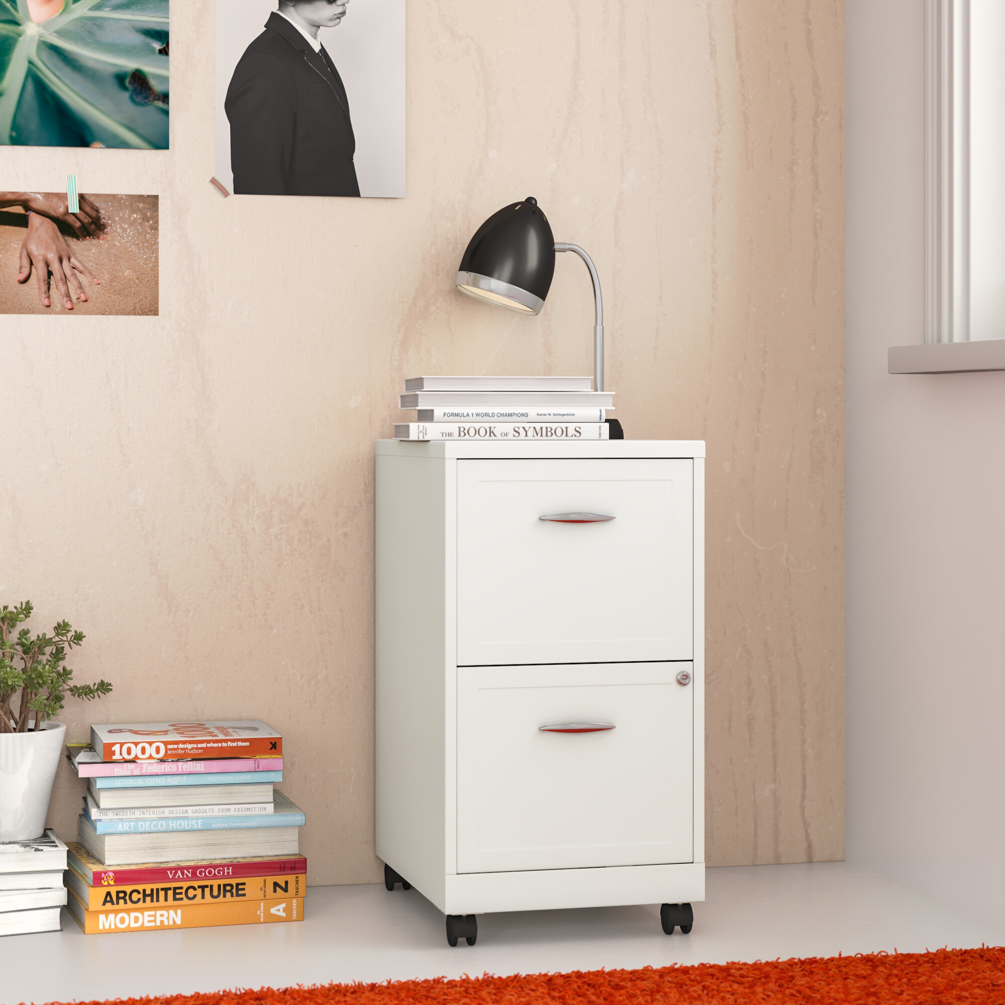 Lockable Mobile Vertical Filing Cabinet