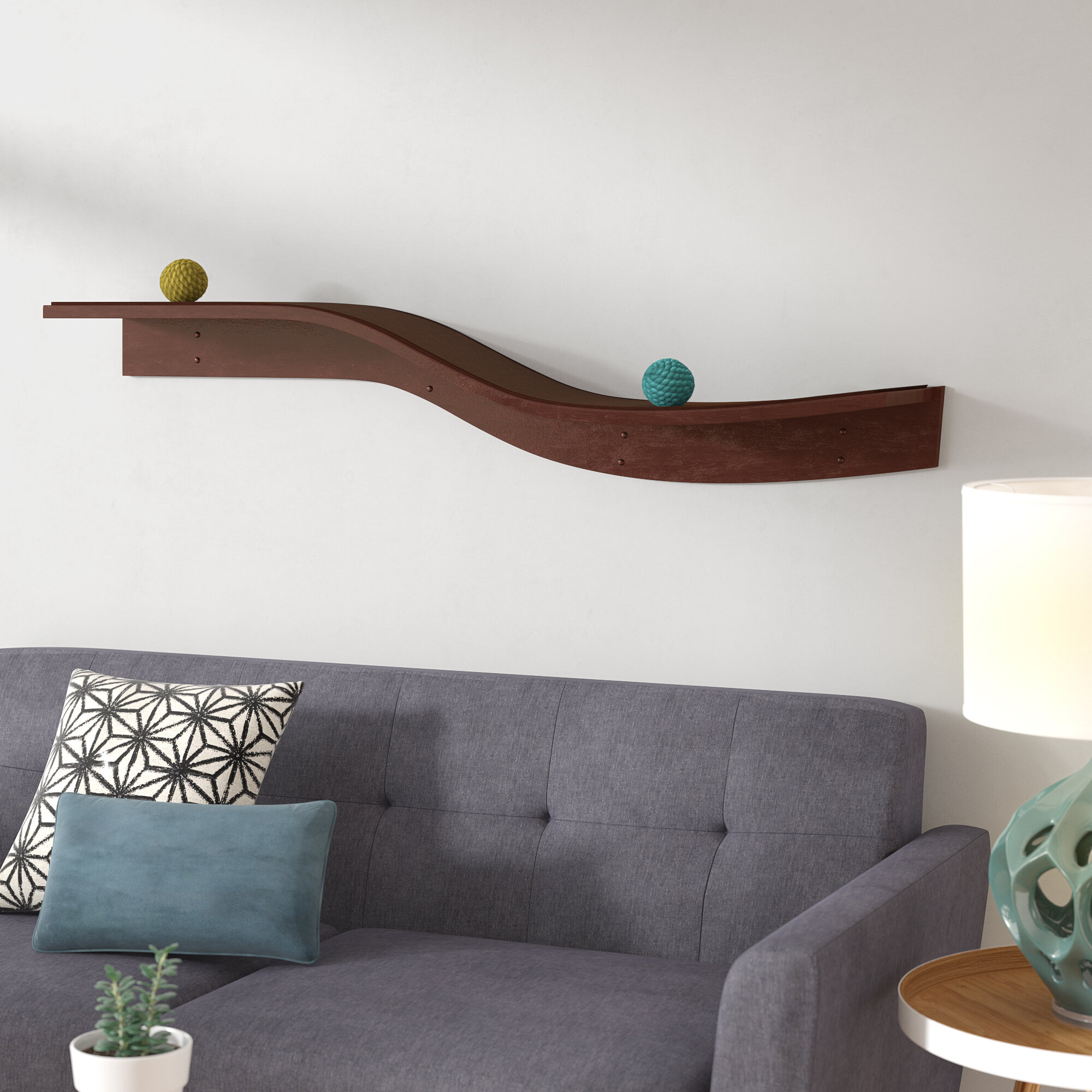 Mahogany Solid Wood Wall Mounted Cat Perch