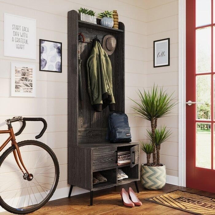 Manufactured Wood Free Standing Hall Tree