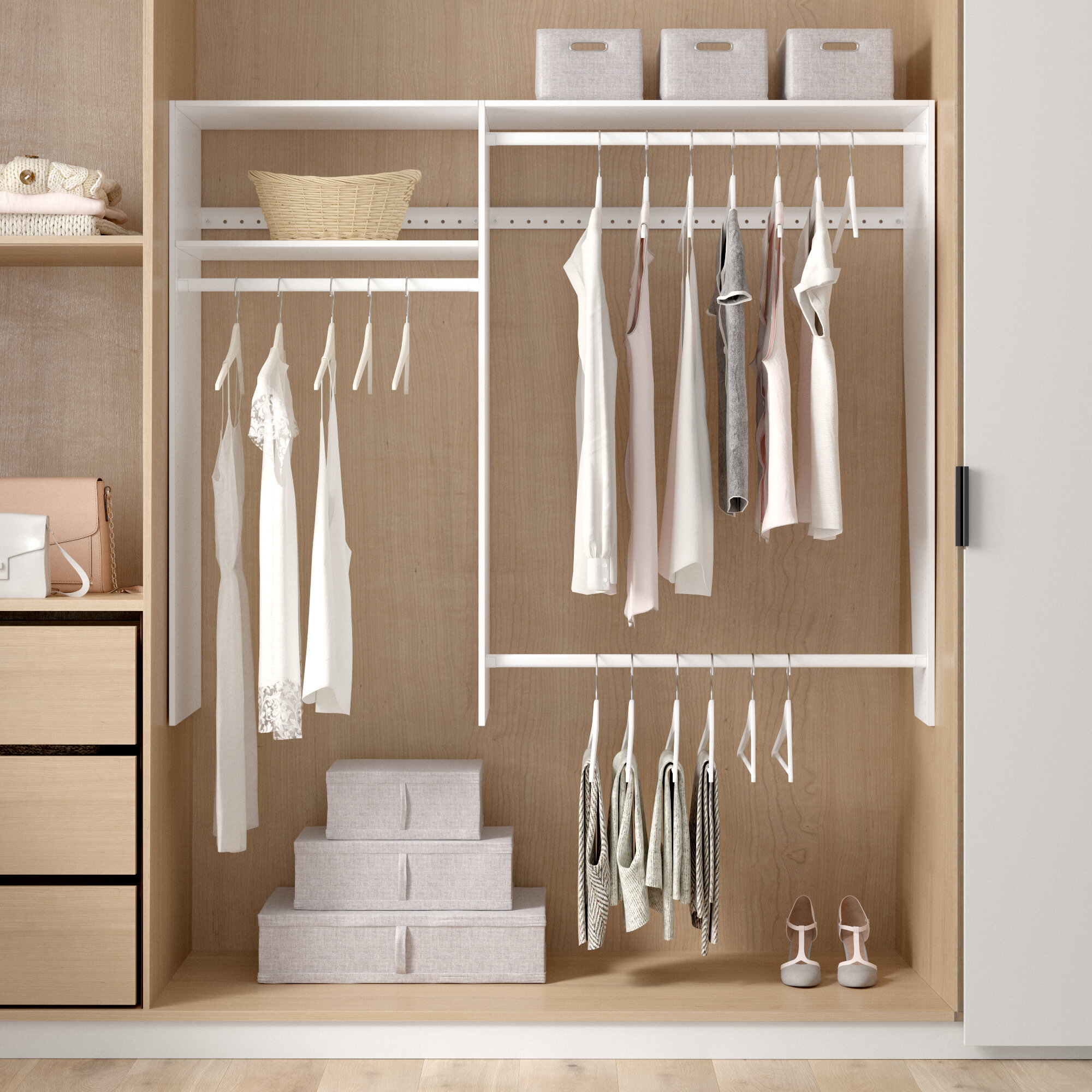 Manufactured Wood Hanging Closet System