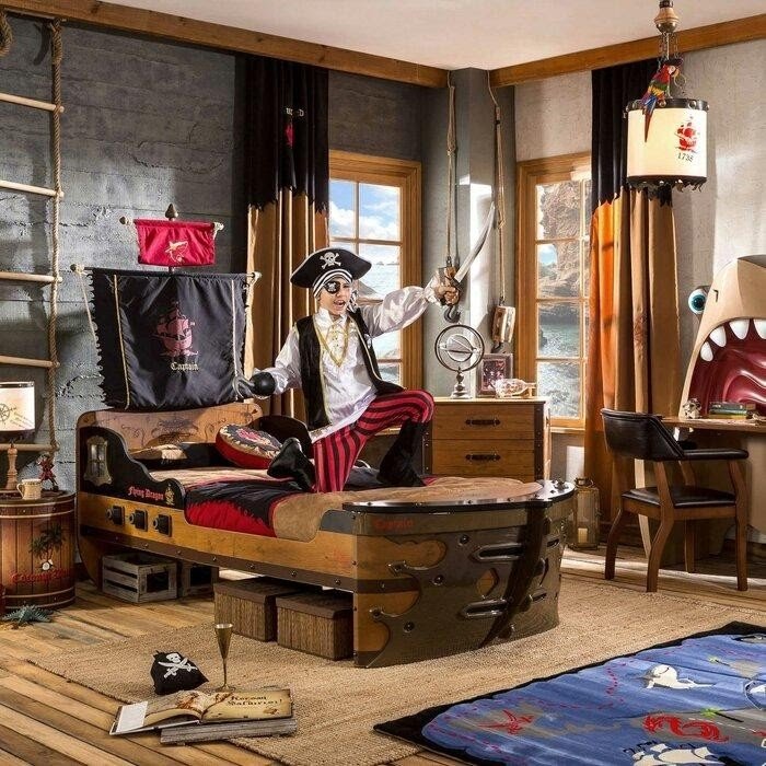 Manufactured Wood Ship Twin Platform Bed