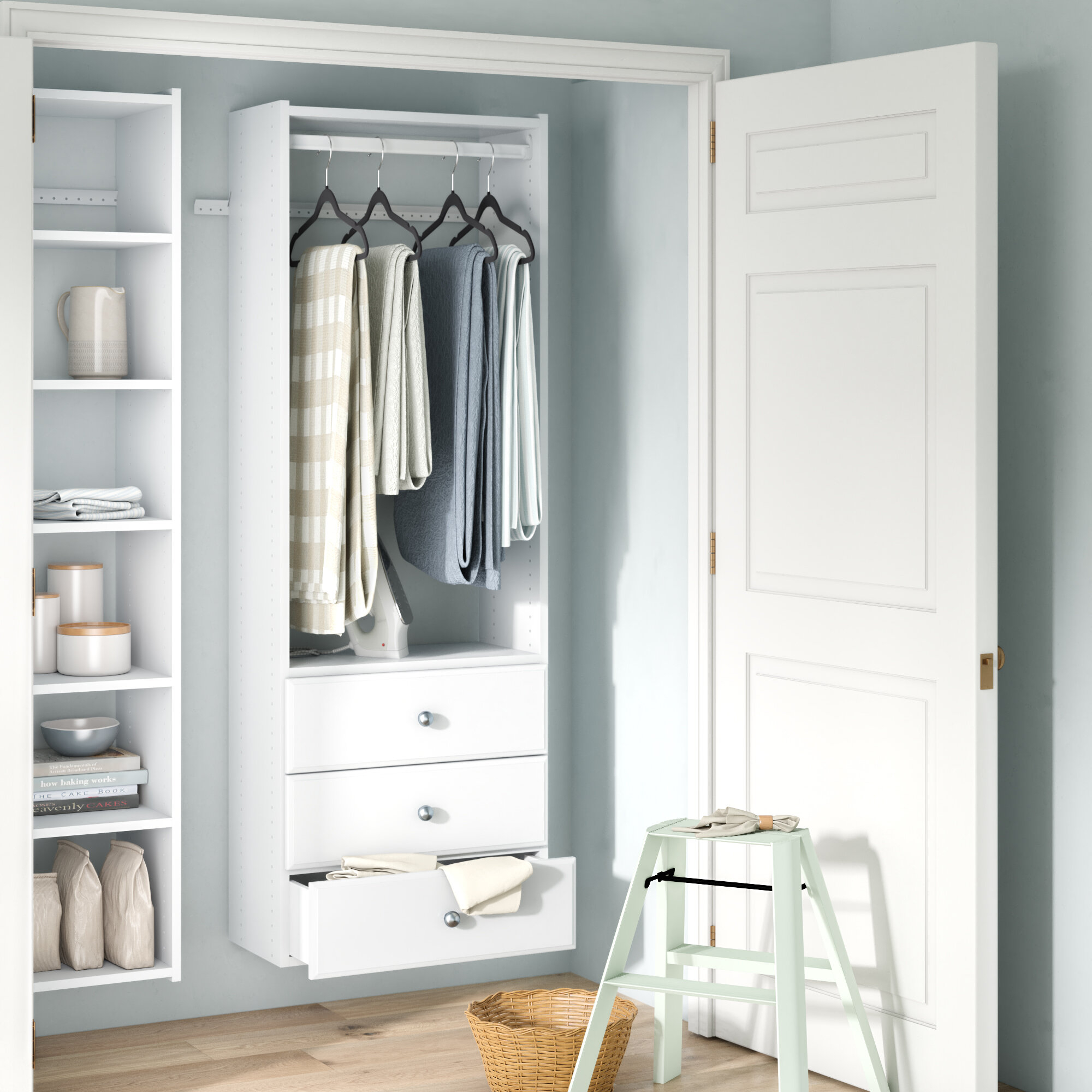 Manufactured Wood Wall Mounted Closet System