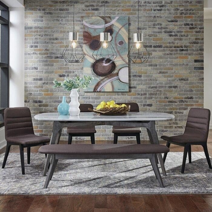 Marble Manufactured Wood Dining Set