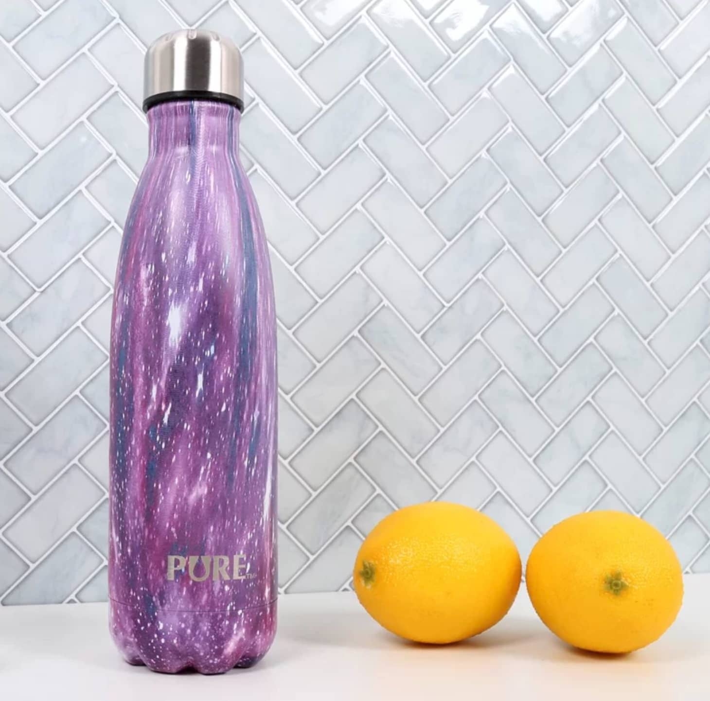 Marble PVC Peel And Stick Herringbone Mosaic Tile