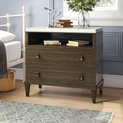 Marble Solid Manufactured Wood Nightstand
