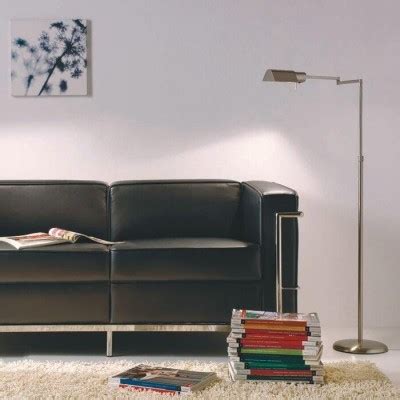 Matte Nickel Metal Swing Arm Floor Lamp