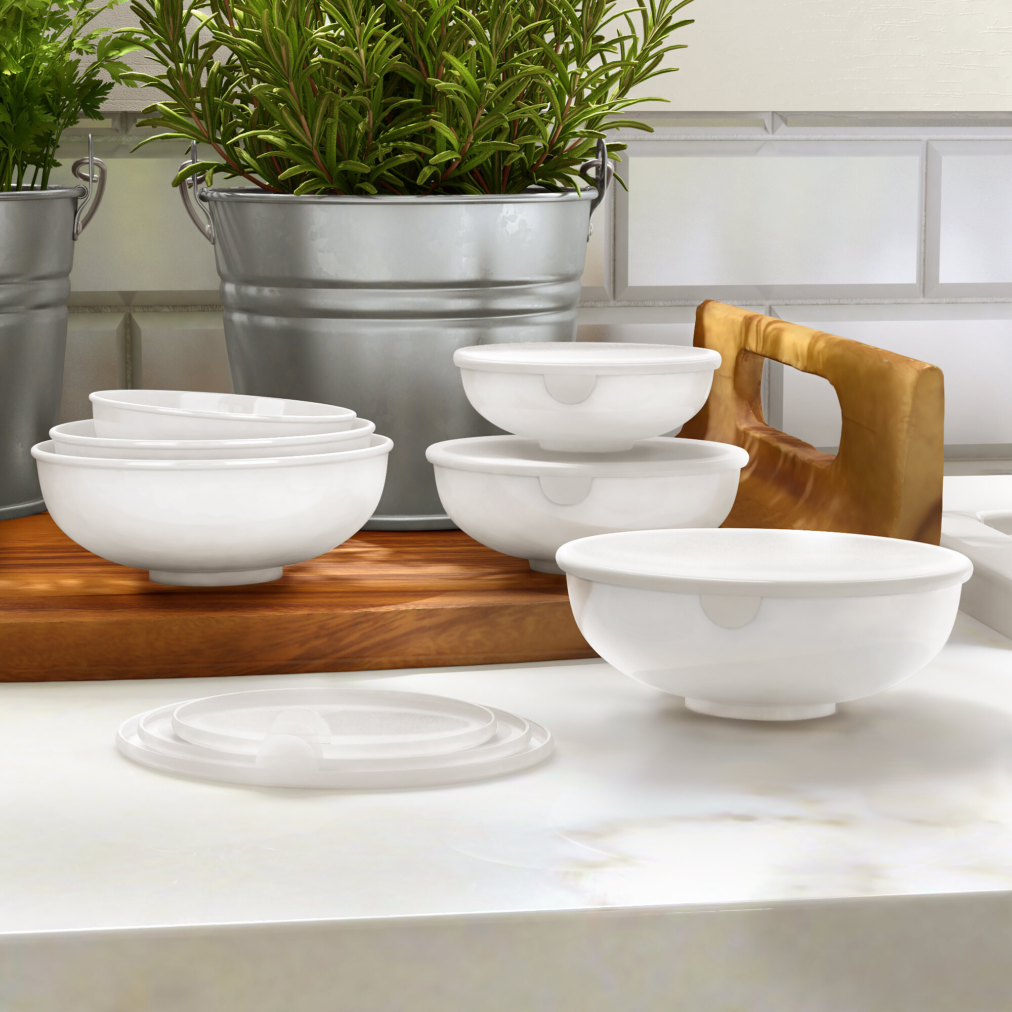 Melamine Serving Small Bowls in White