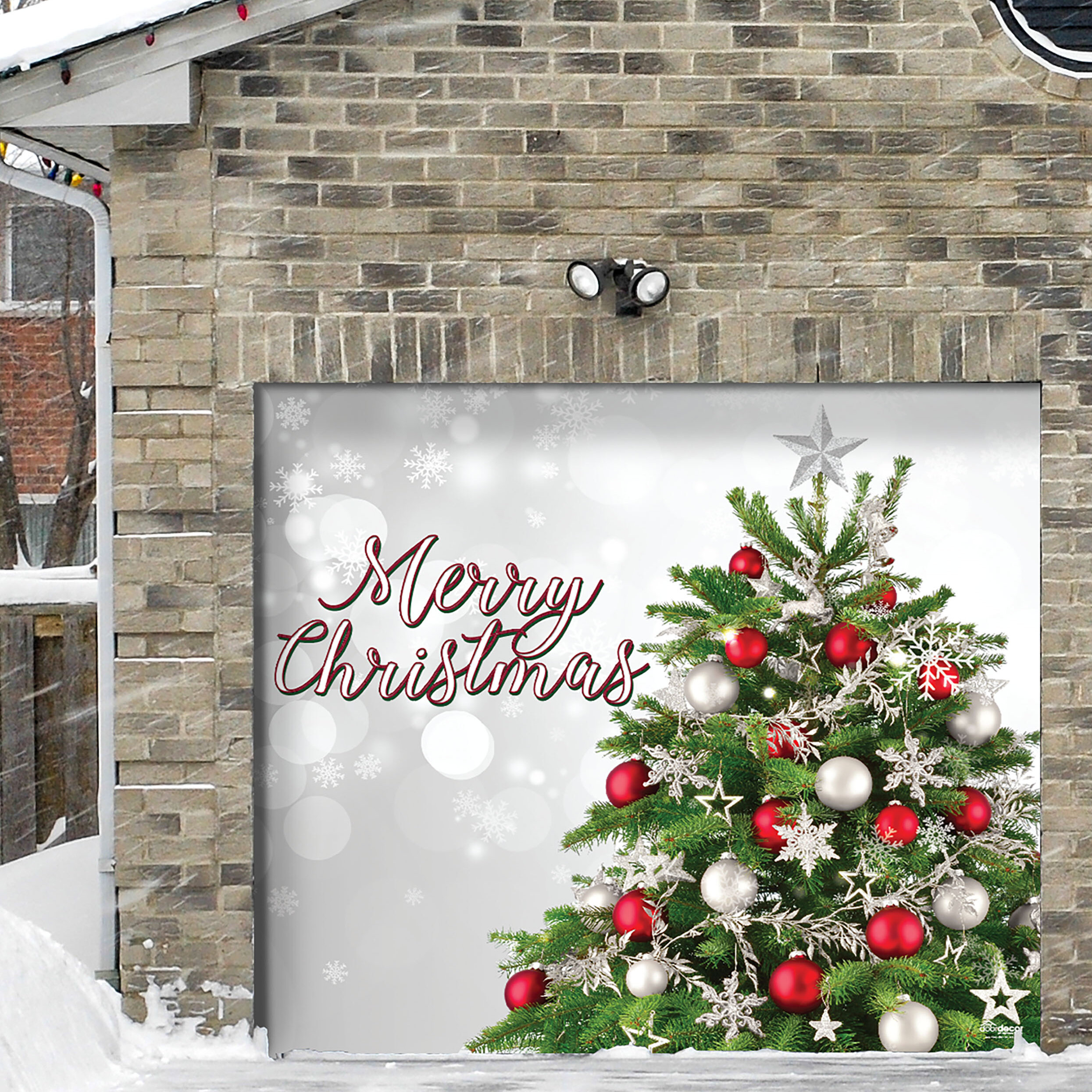 Merry Christmas Tree Door and Garage Mural