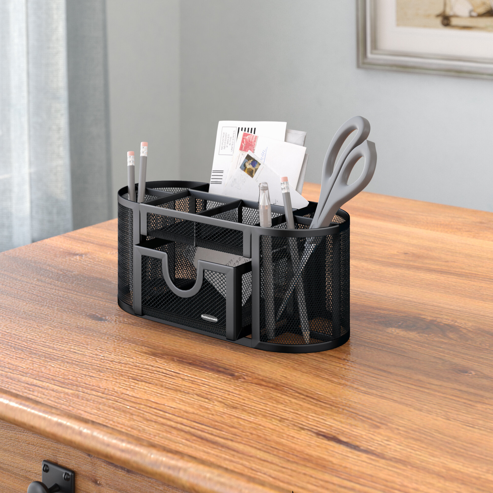 Mesh Pencil Cup Organizer in Black