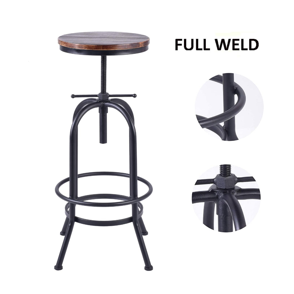 Metal Adjustable Height Swivel Bar Stool