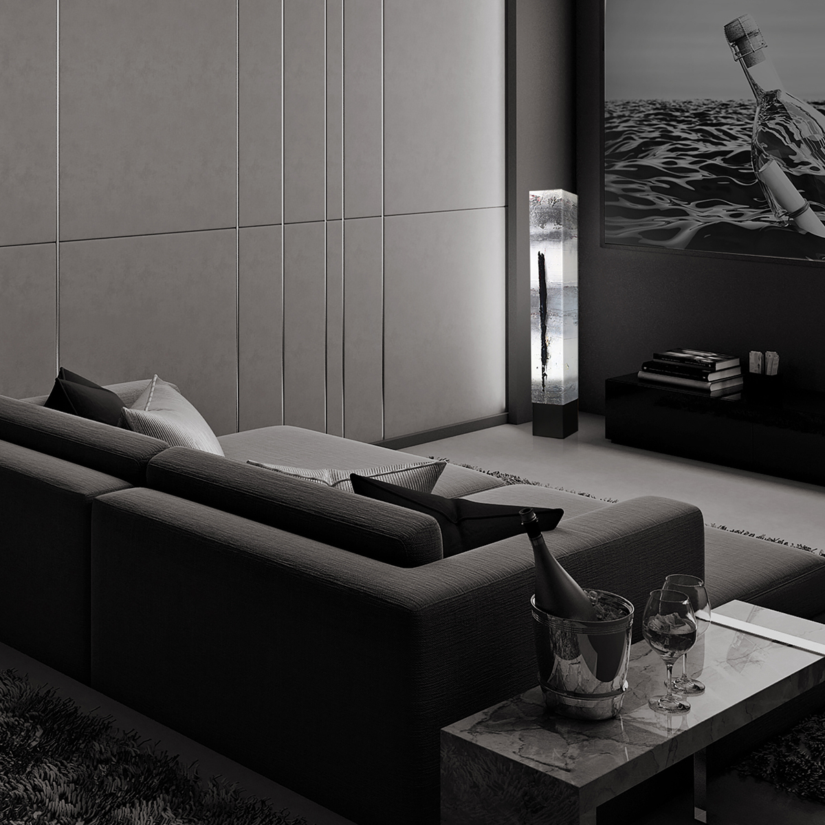 Metal Black Novelty Floor Lamp