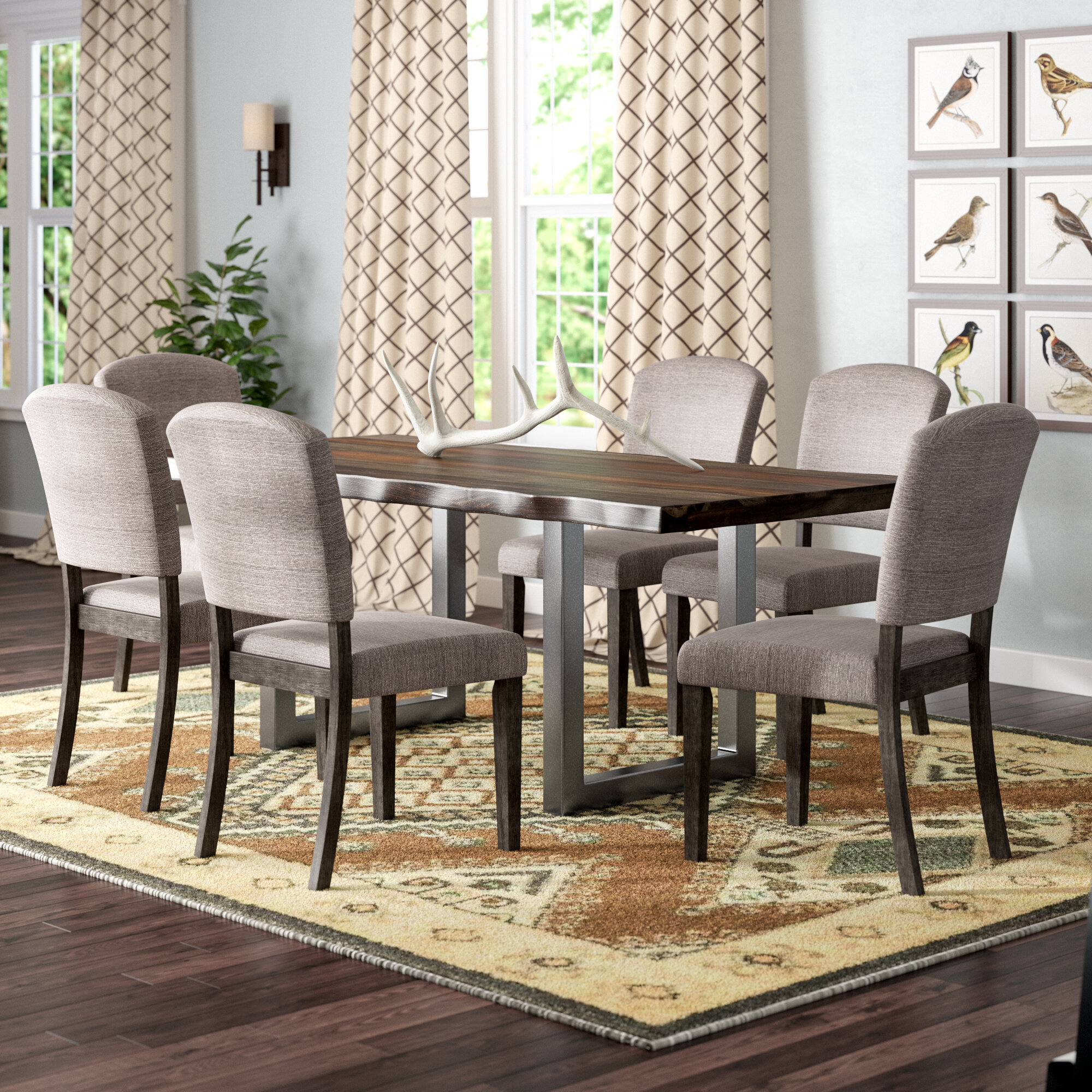 Metal Live Edge Dining Set