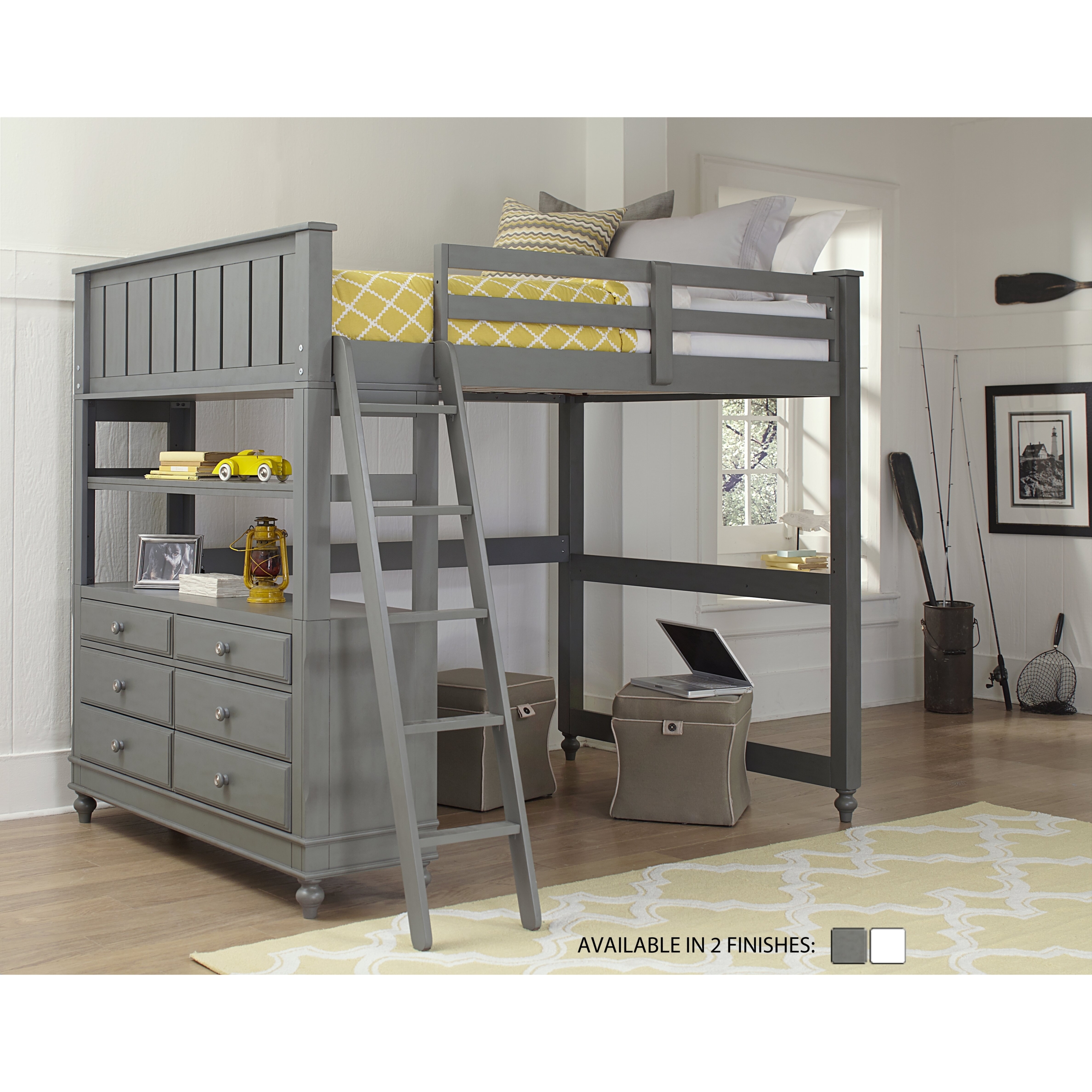 Metal Loft Bed with Desk